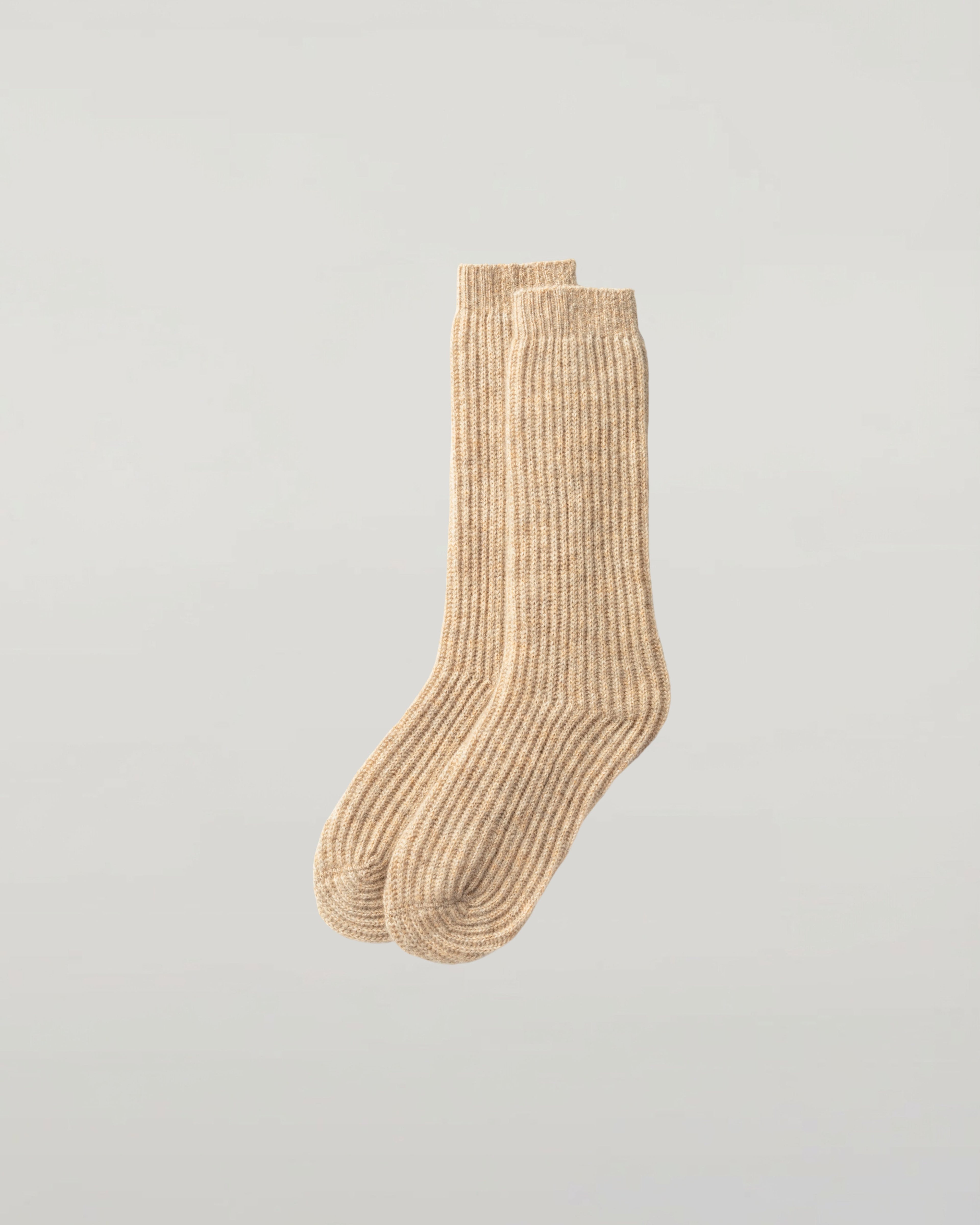 Luxe Ribbed Natural Cashmere Socks