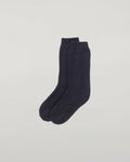 Luxe Ribbed Dark Navy Cashmere Socks