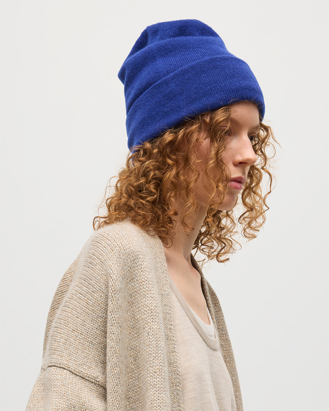 Braemar Blue Cashmere Beanie
