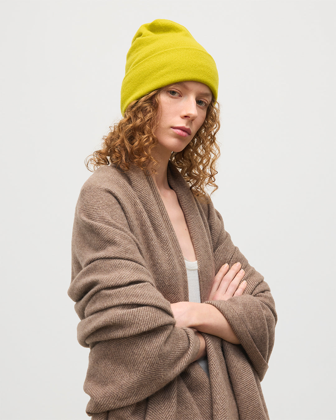 Braemar Yellow Cashmere Beanie