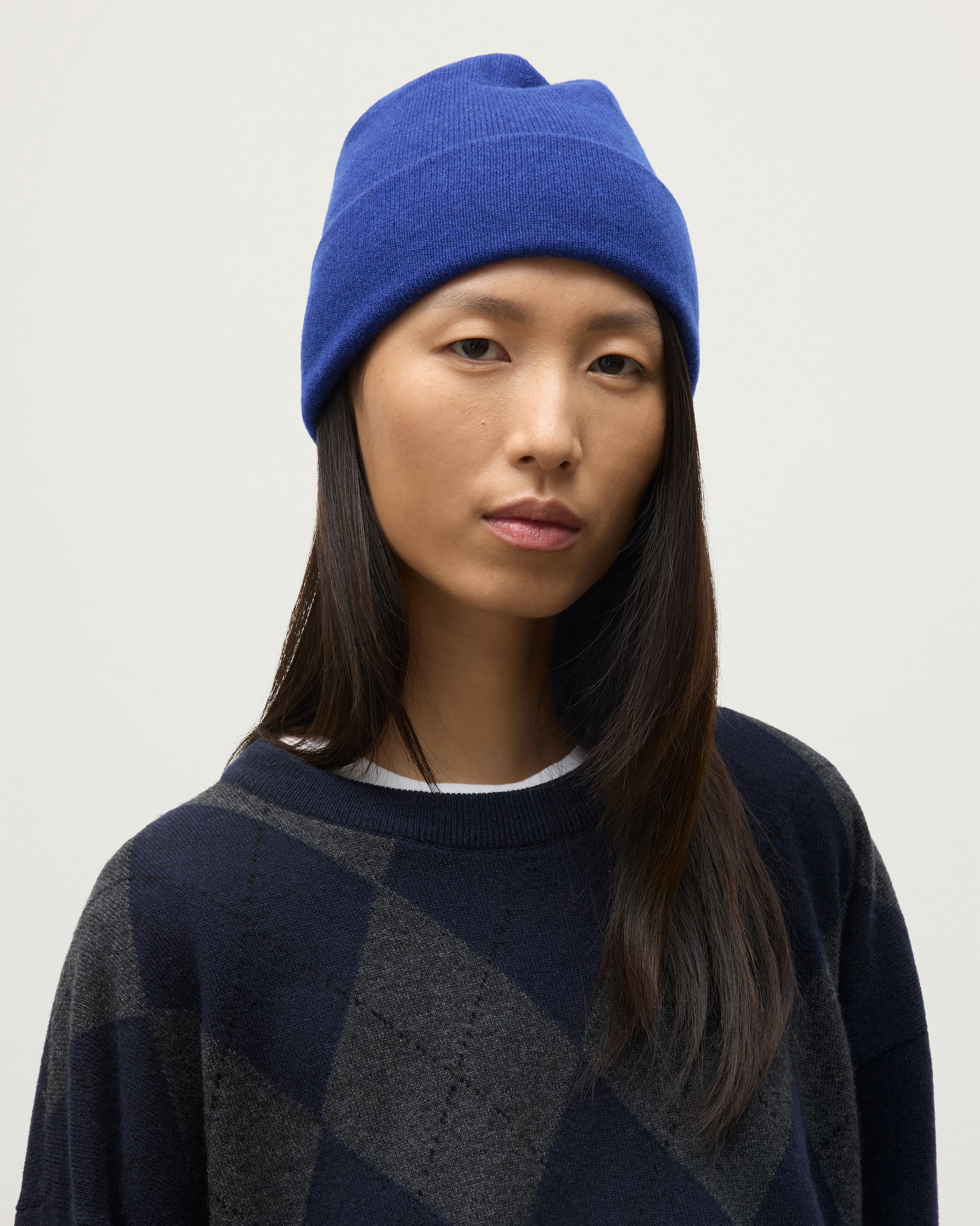 Braemar Blue Cashmere Beanie