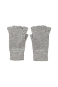 Ribbed Cashmere Light Grey Fingerless Gloves