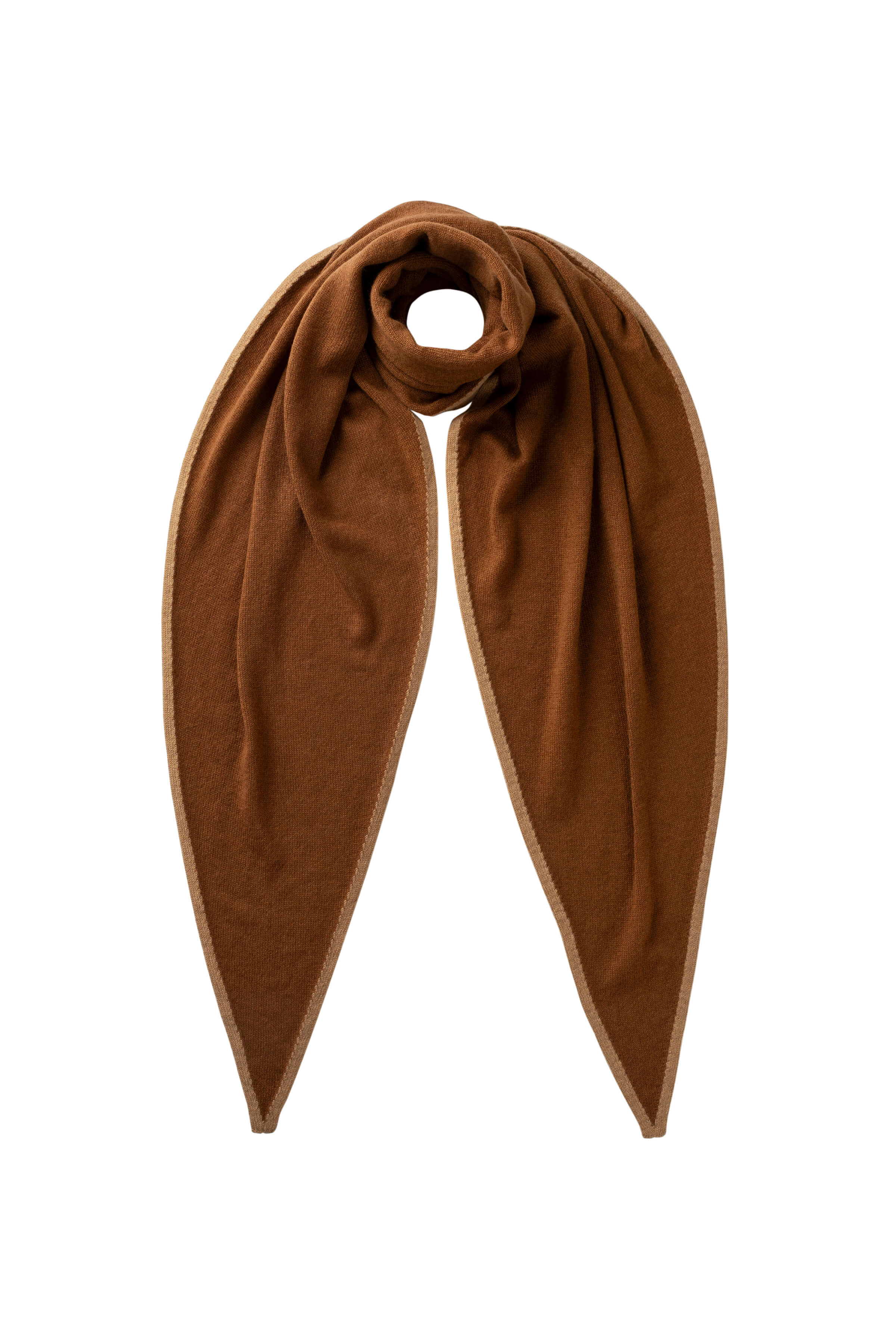 Gauzy Cashmere Dark Camel Diamond Scarf