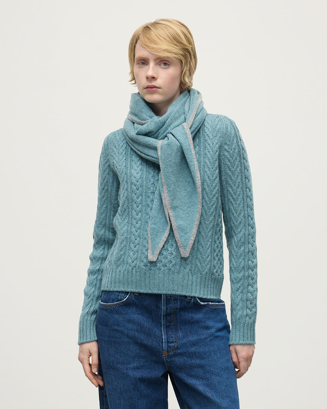 Gauzy Cashmere Green Diamond Scarf