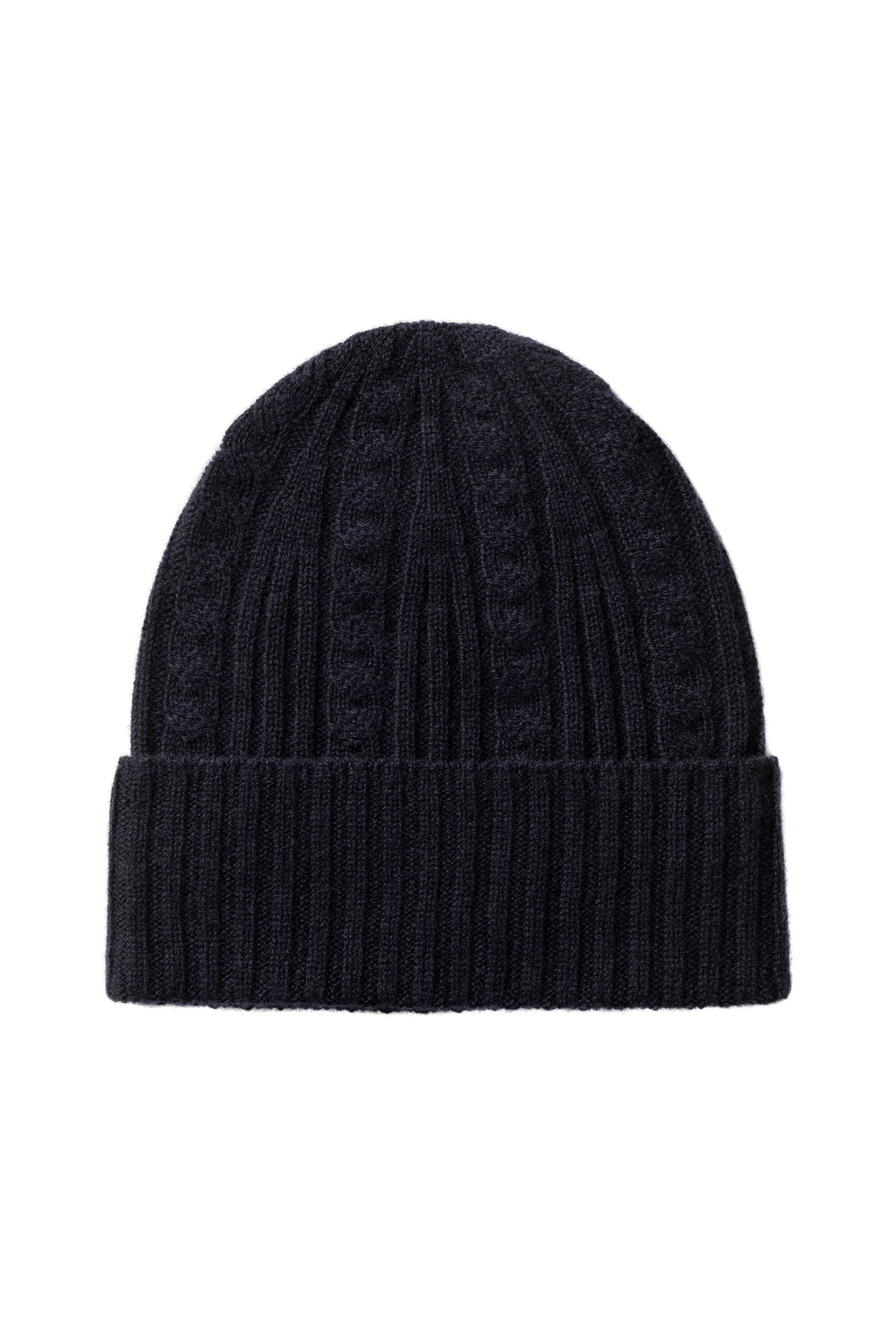 Cable Cashmere Navy Scarf & Beanie Gift Set