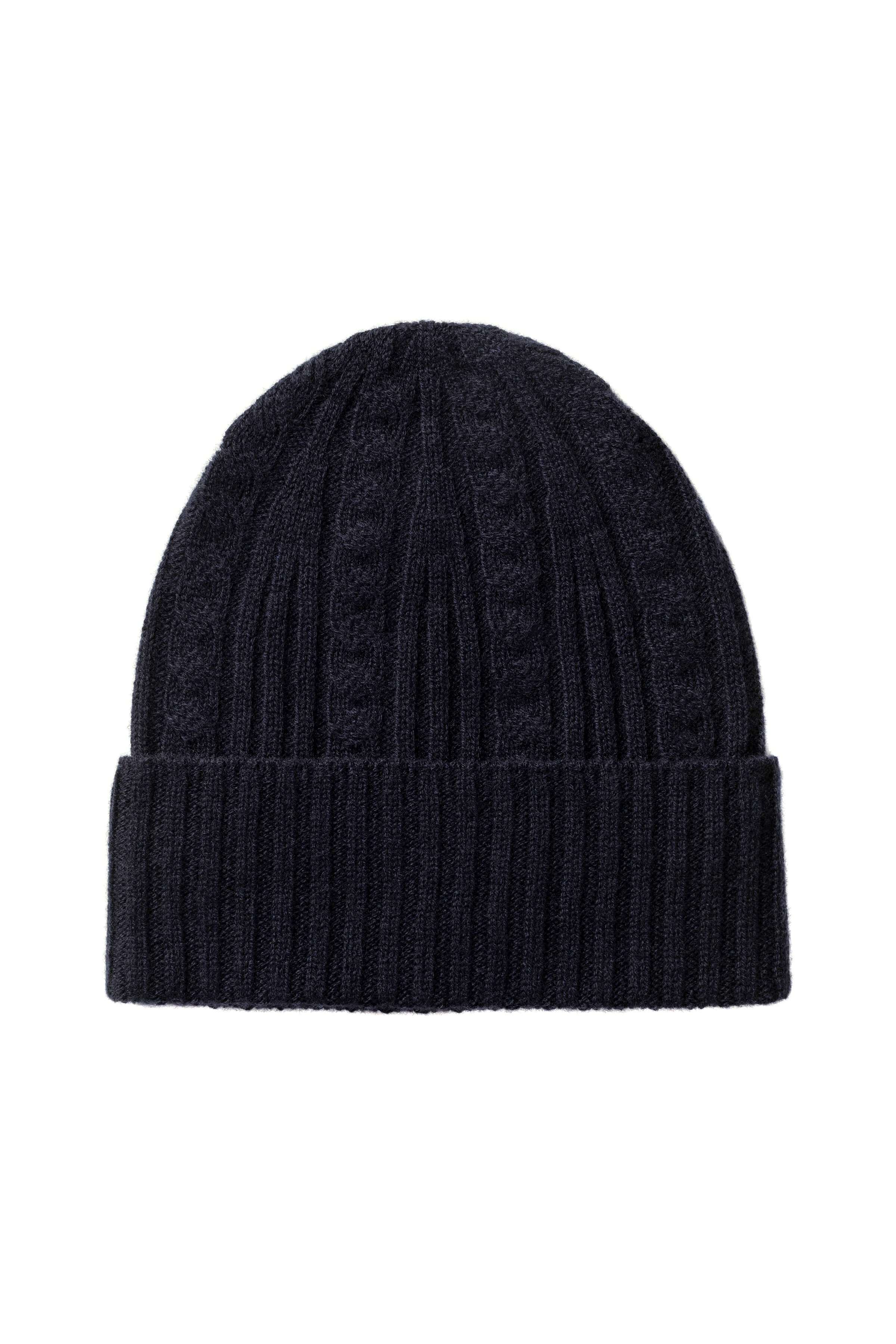 Cable Cashmere Navy Scarf & Beanie Gift Set