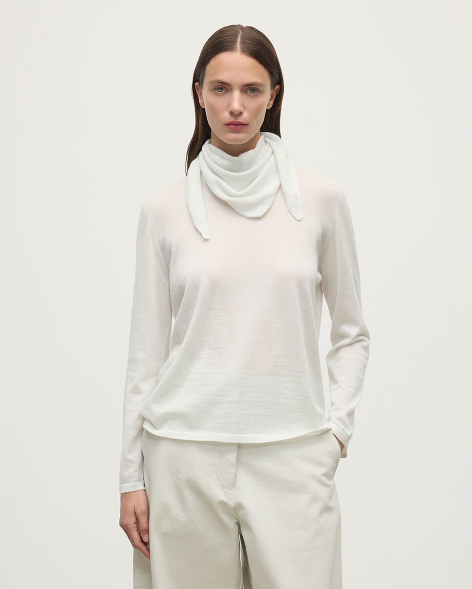 Reel White Cashmere Bandana