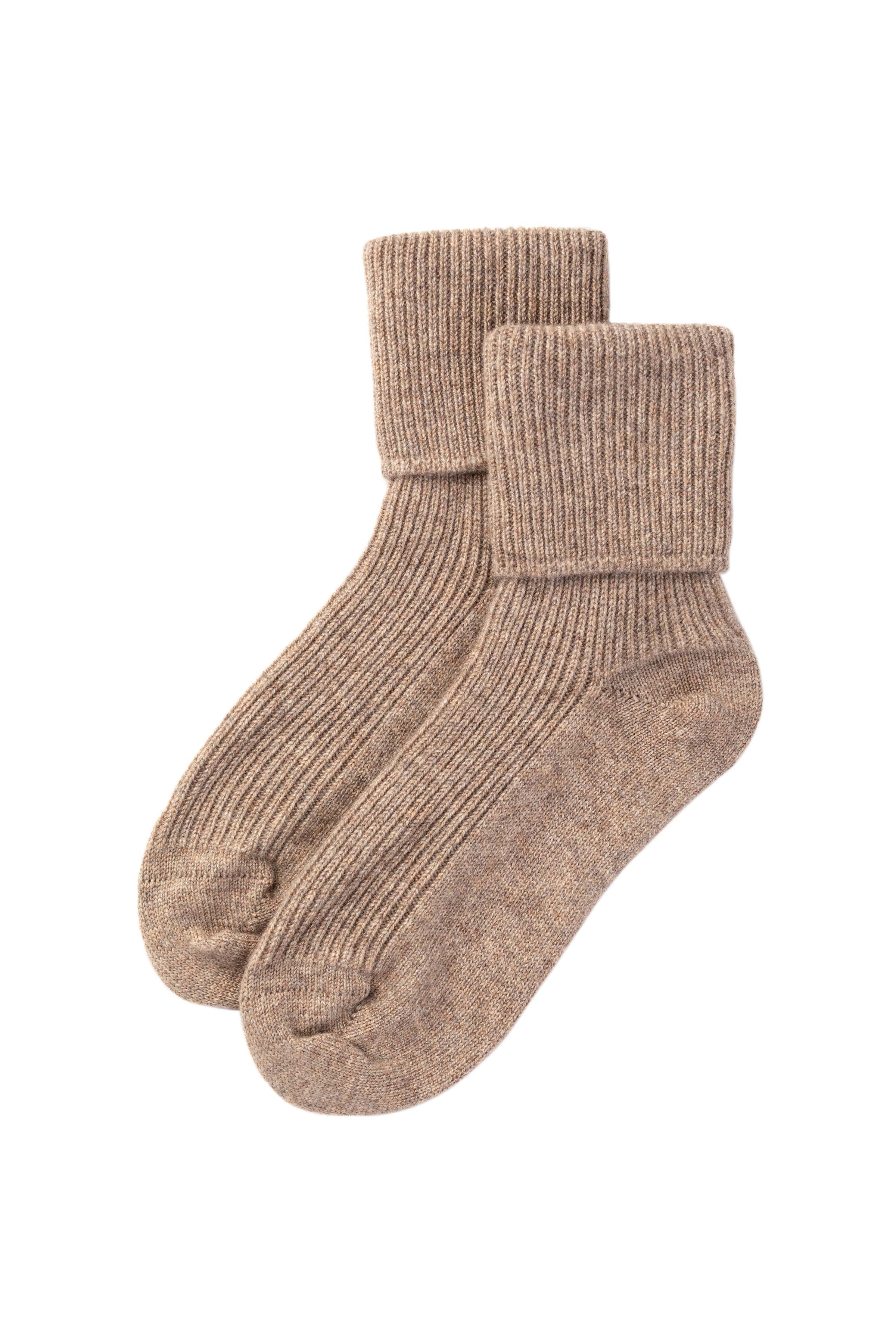 Women's Brown Cashmere Lounge Socks