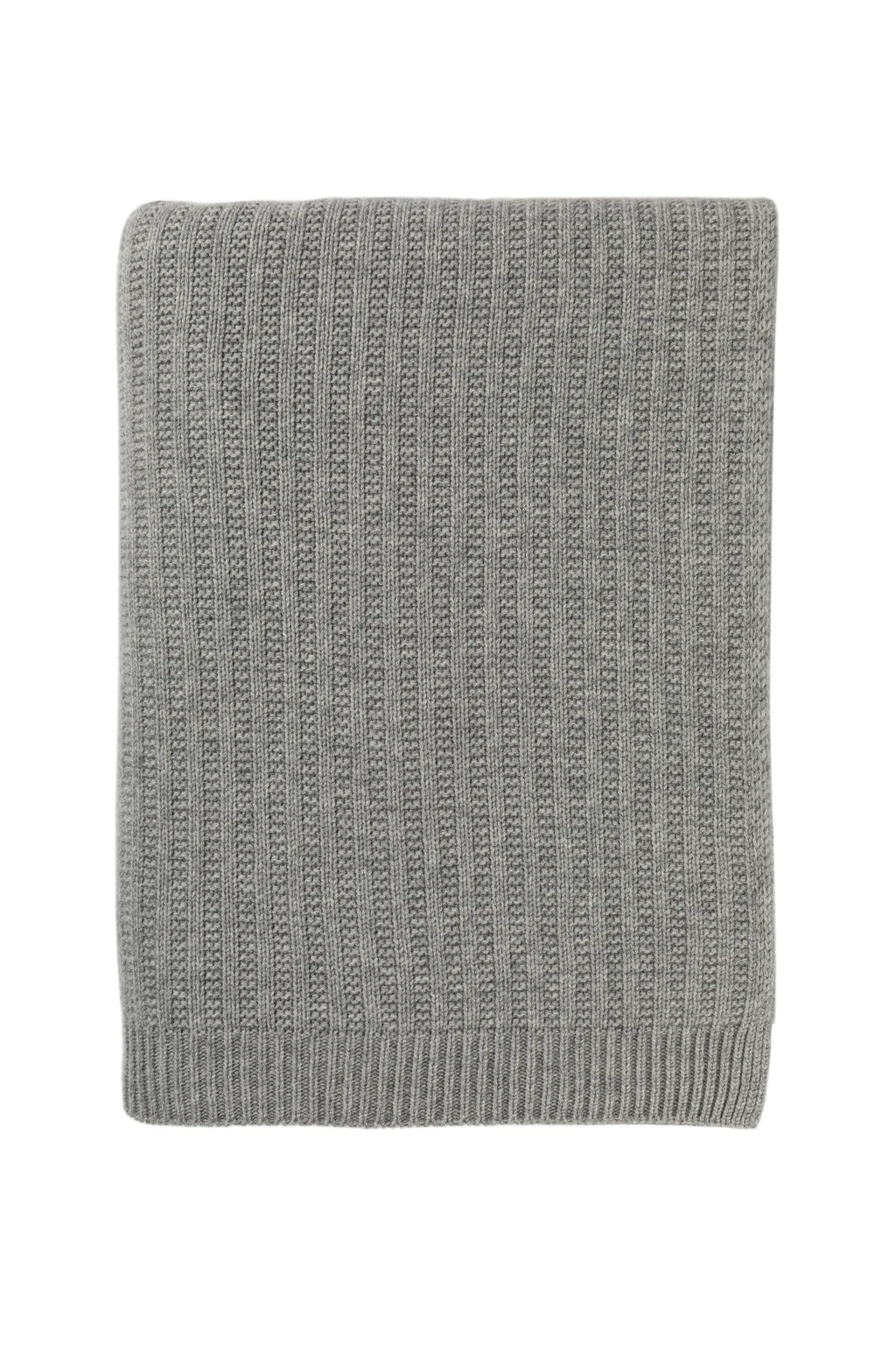 Texture Knitted Light Grey Cashmere Throw