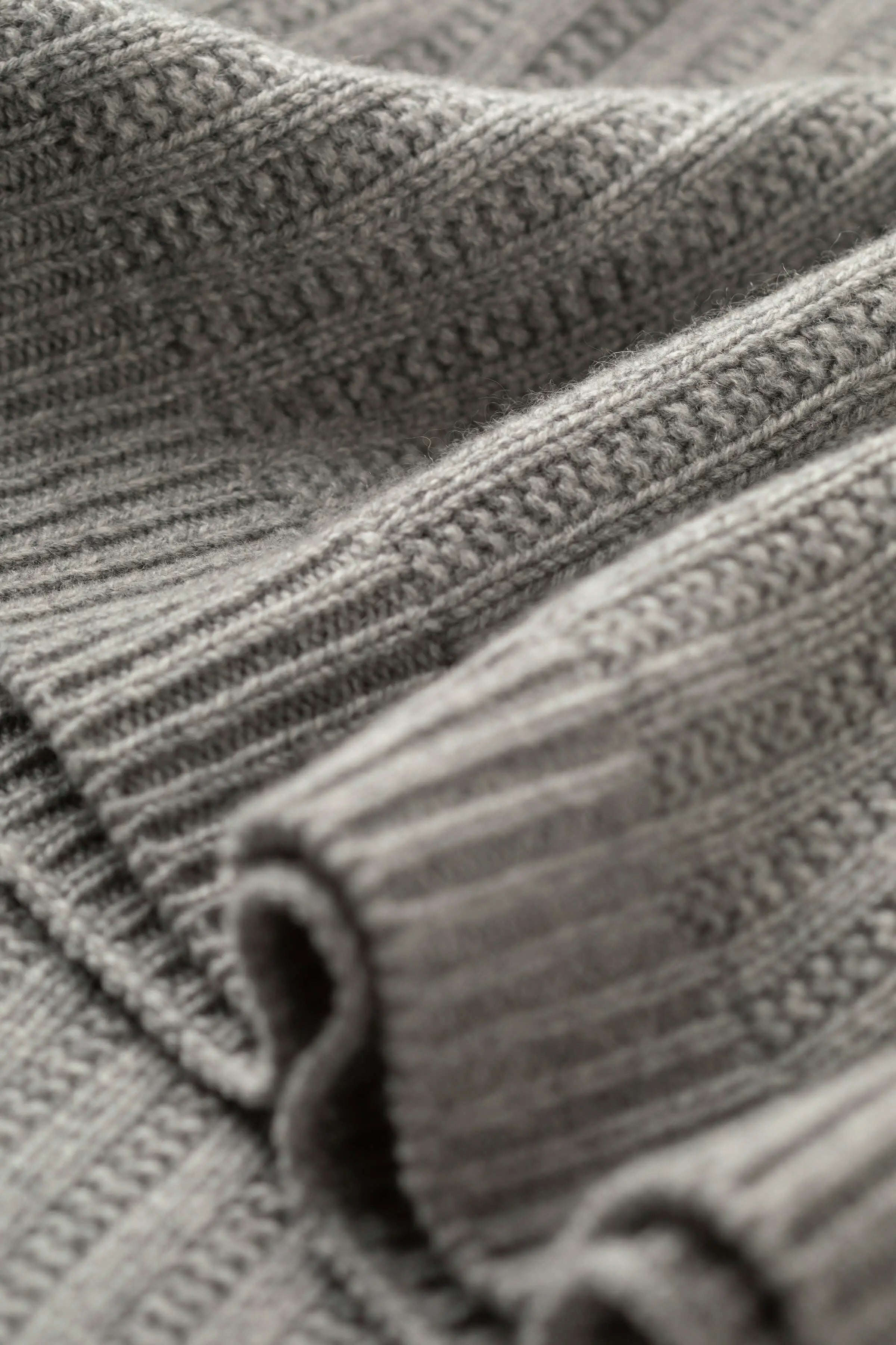 Texture Knitted Light Grey Cashmere Throw