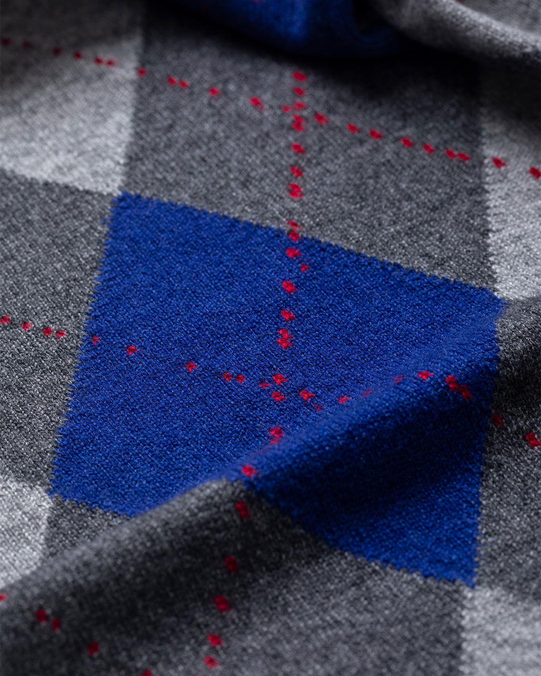 Clan Mid Grey Argyle Cashmere Bandana