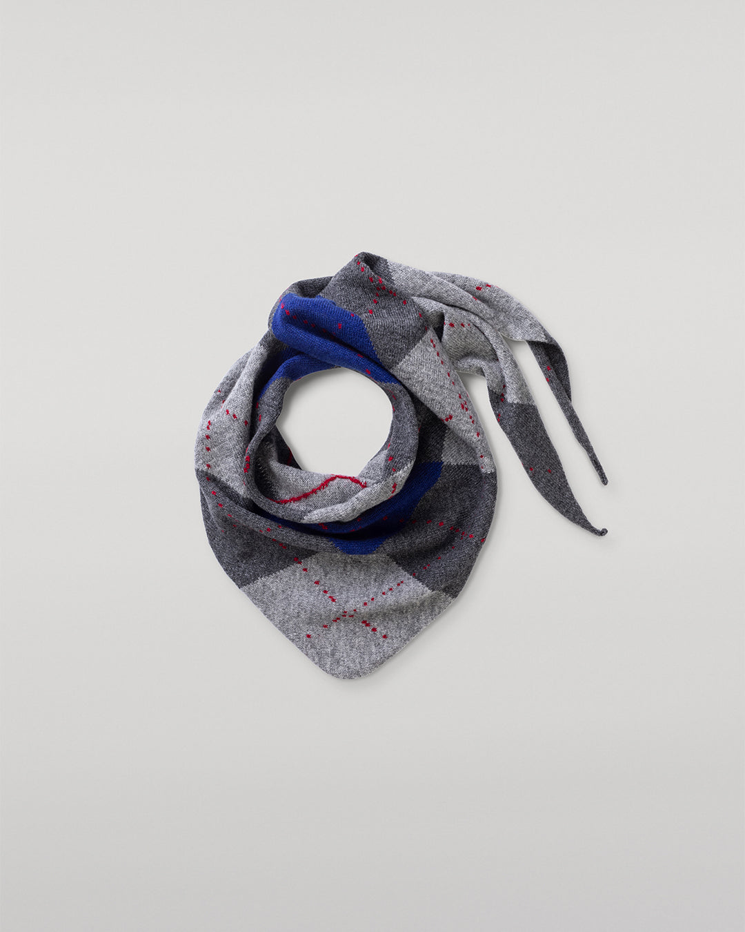 Clan Mid Grey Argyle Cashmere Bandana