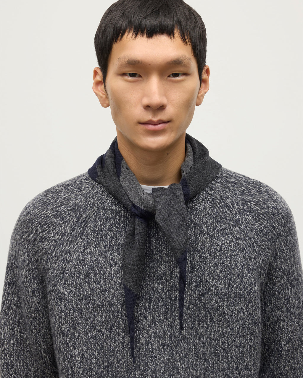 Clan Dark Navy Argyle Cashmere Bandana