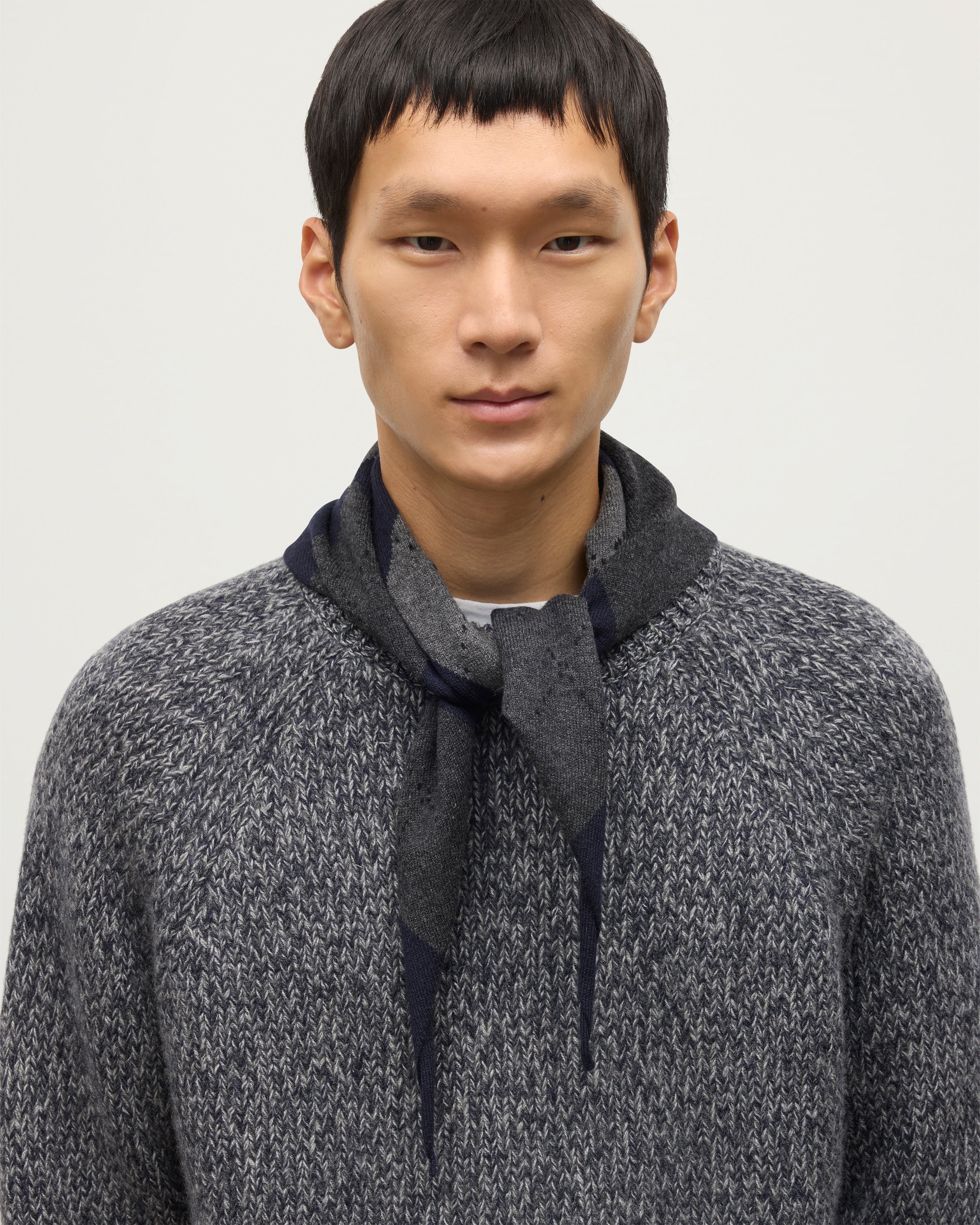 Clan Dark Navy Argyle Cashmere Bandana
