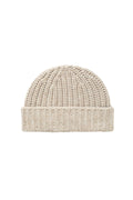 Half Cardigan Stich Cream Cashmere Beanie