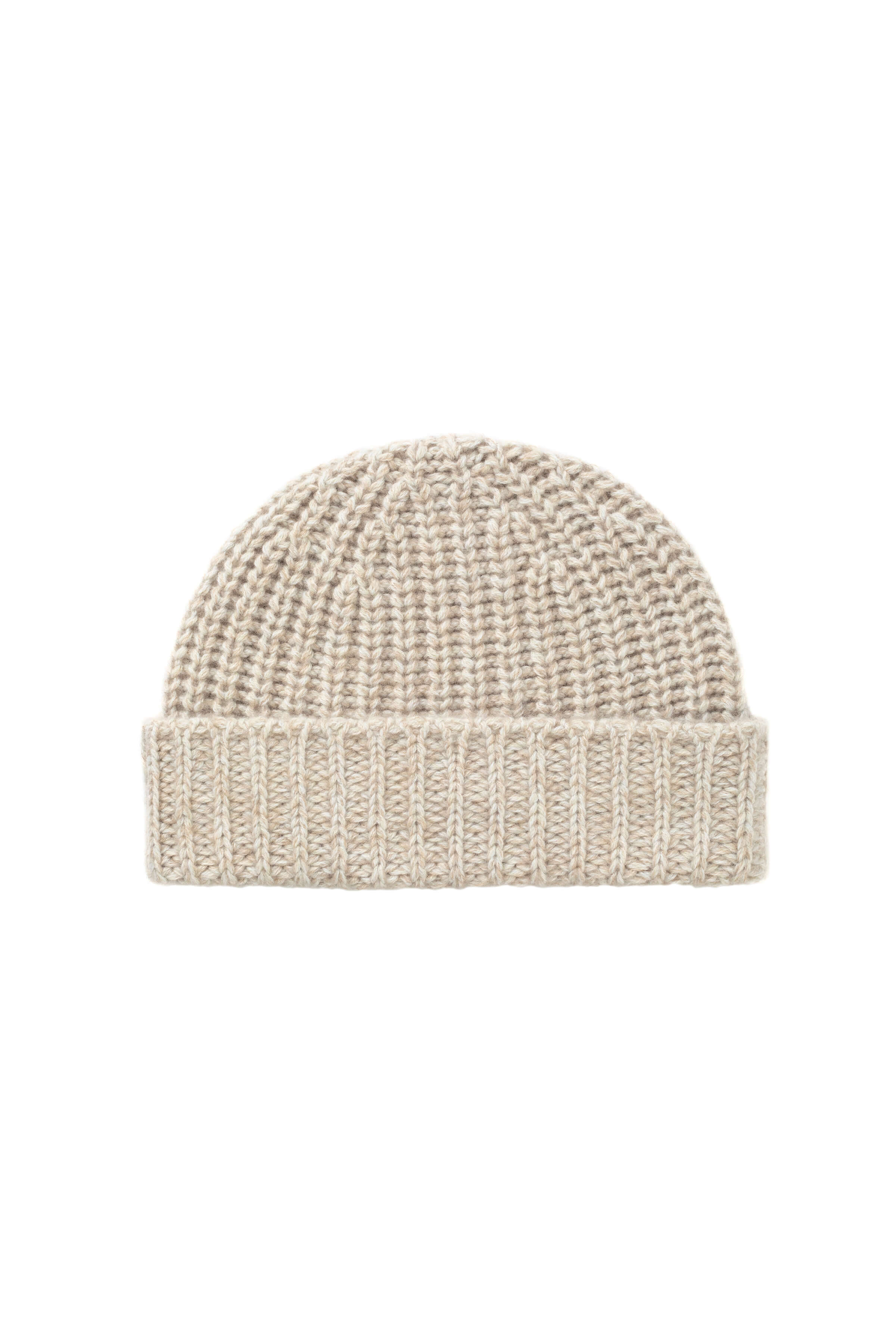 Half Cardigan Stich Cream Cashmere Beanie