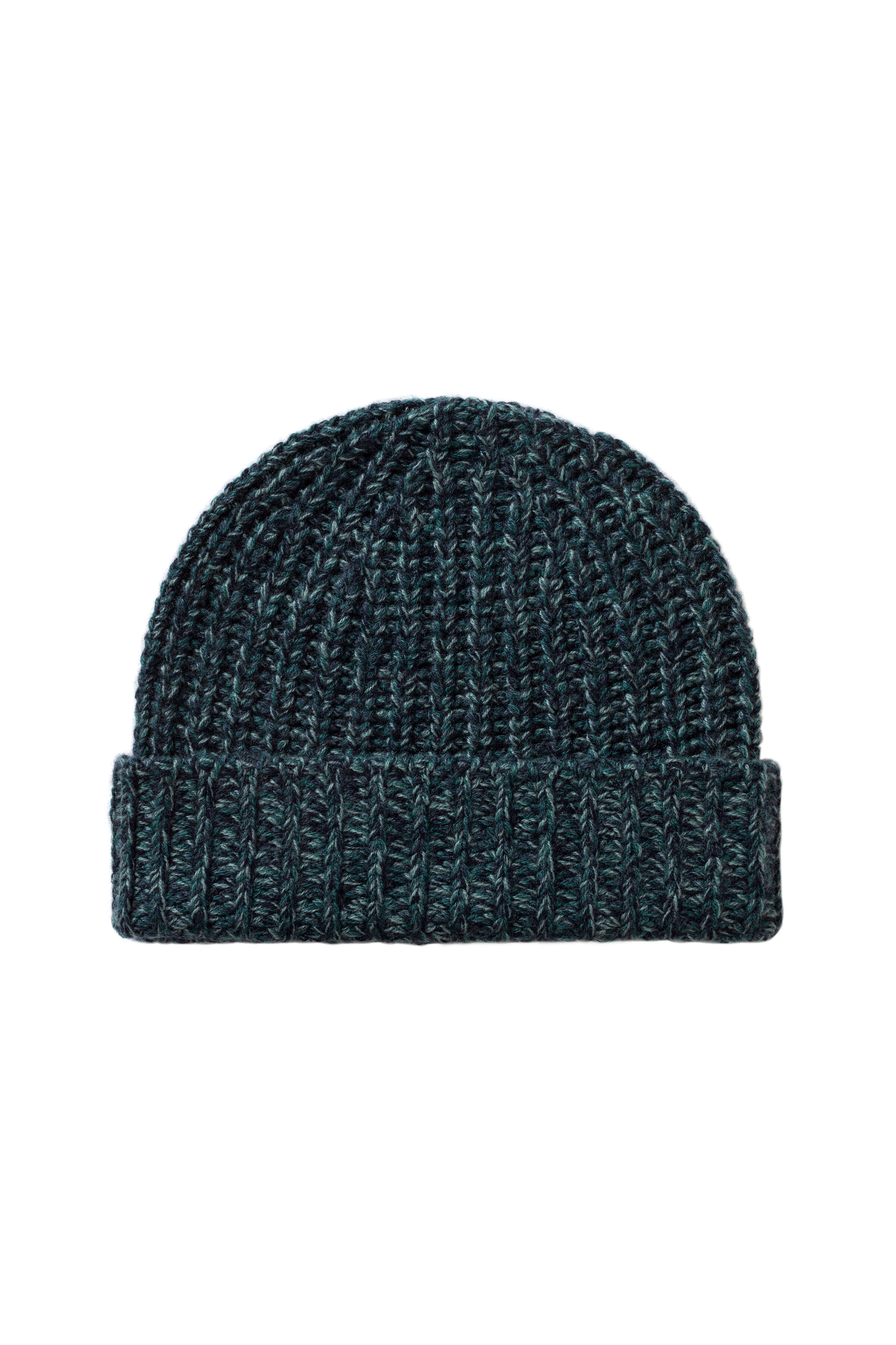 Half Cardigan Stich Dark Green Cashmere Beanie