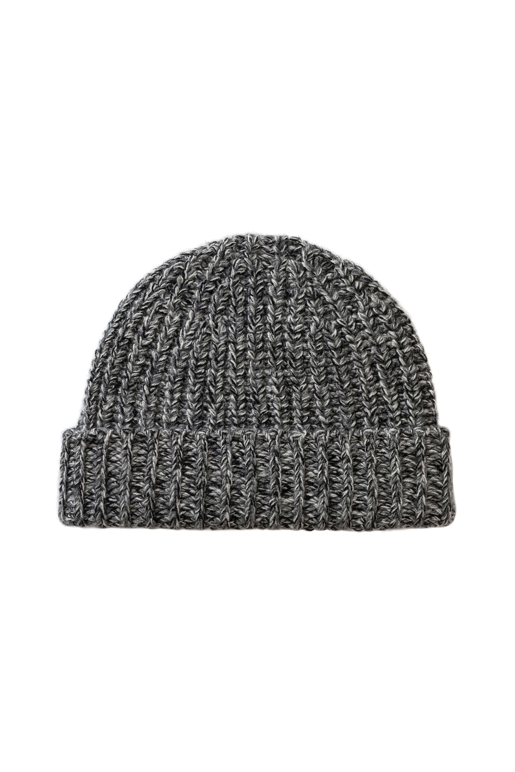Half Cardigan Stich Charcoal Cashmere Beanie