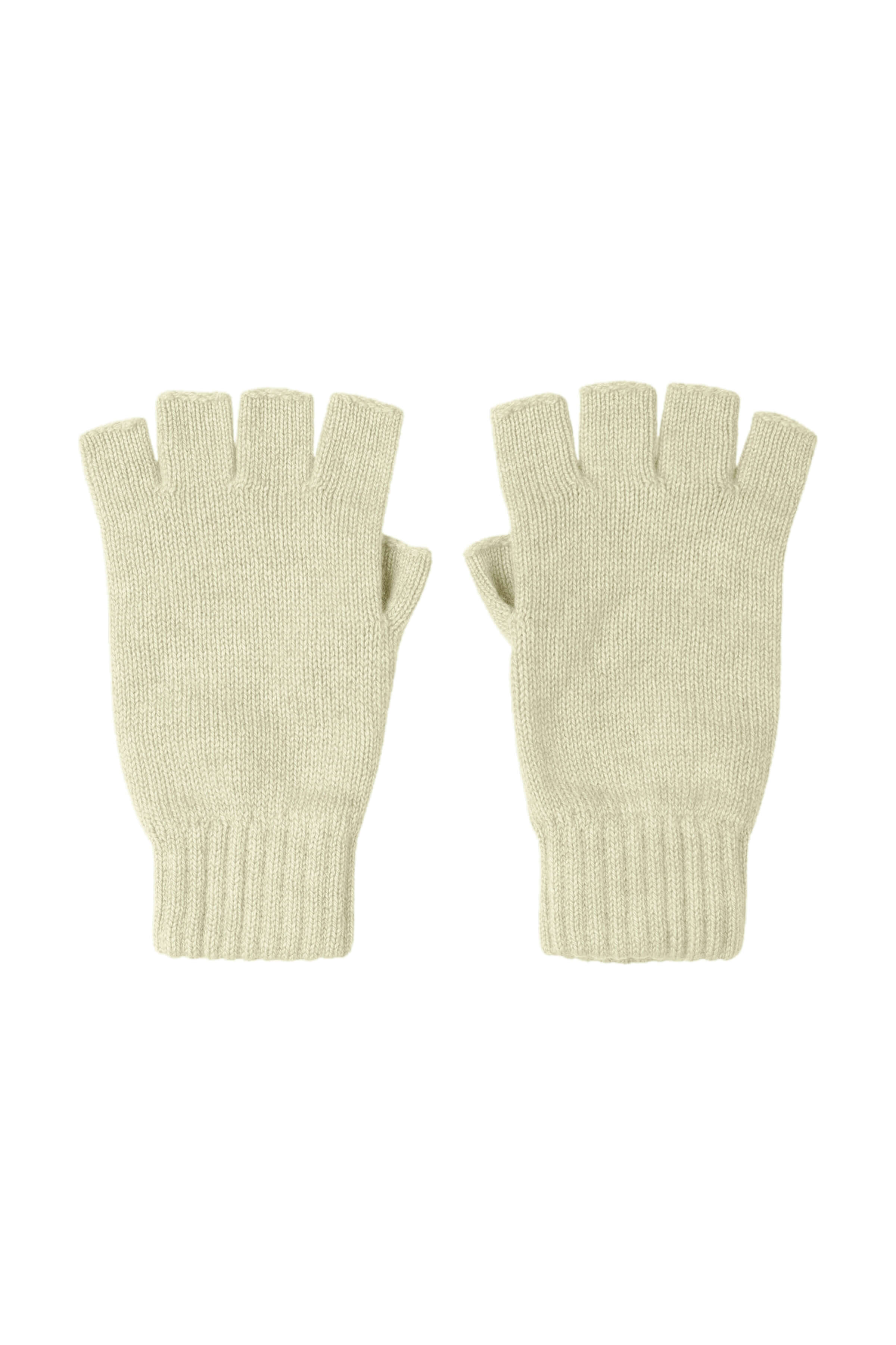 Women's Fingerless Light Green Cashmere Gloves