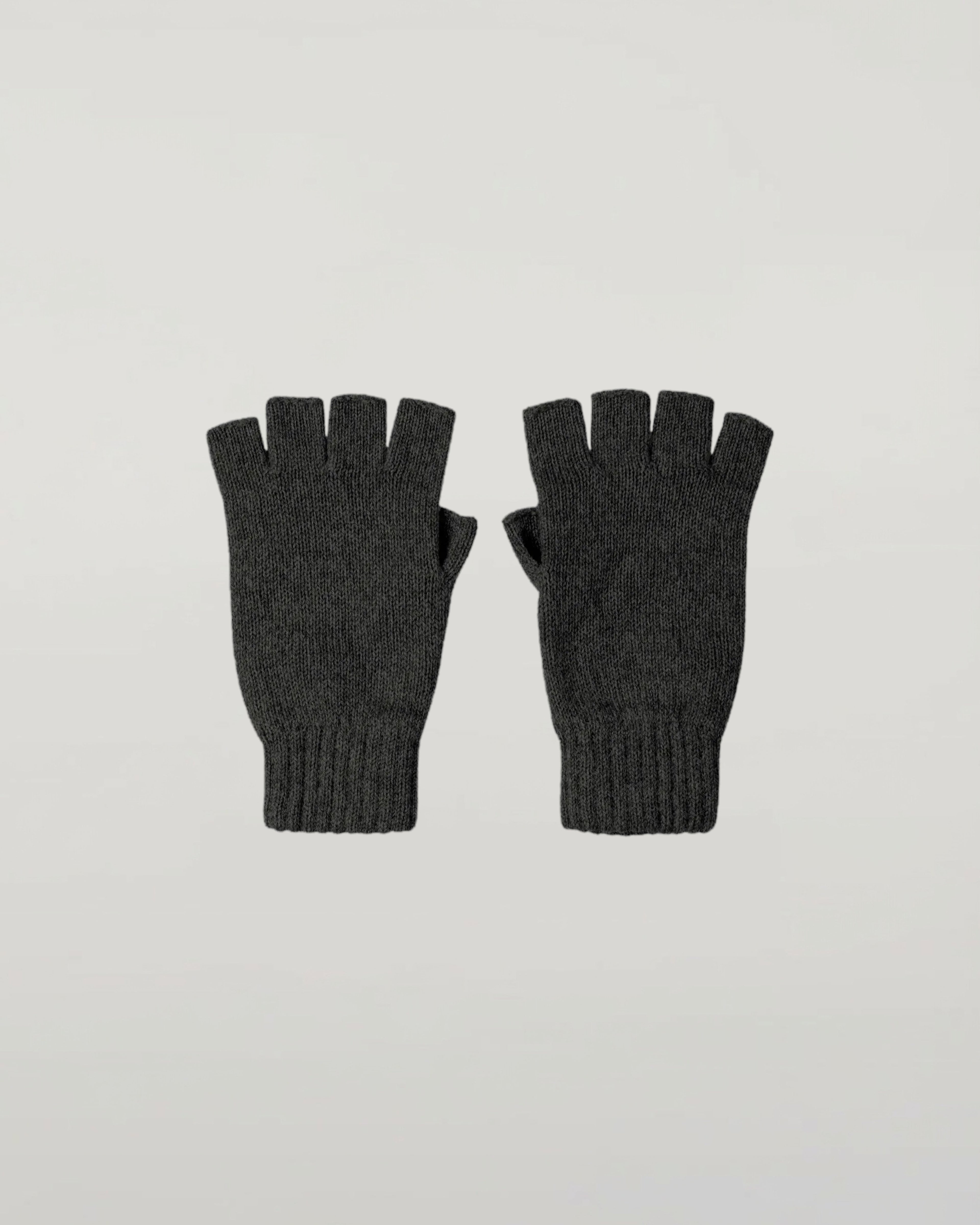 Fingerless Mid Grey Cashmere Gloves