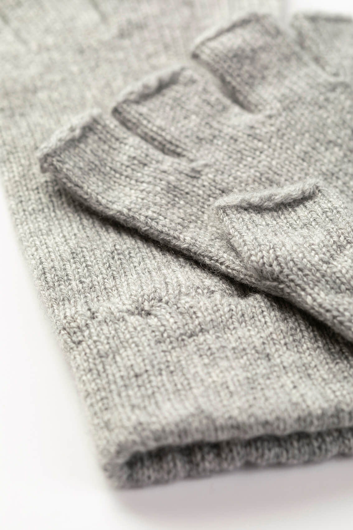 Fingerless Light Grey Cashmere Gloves