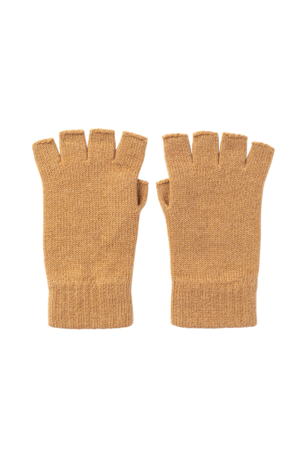 Fingerless Camel Cashmere Gloves