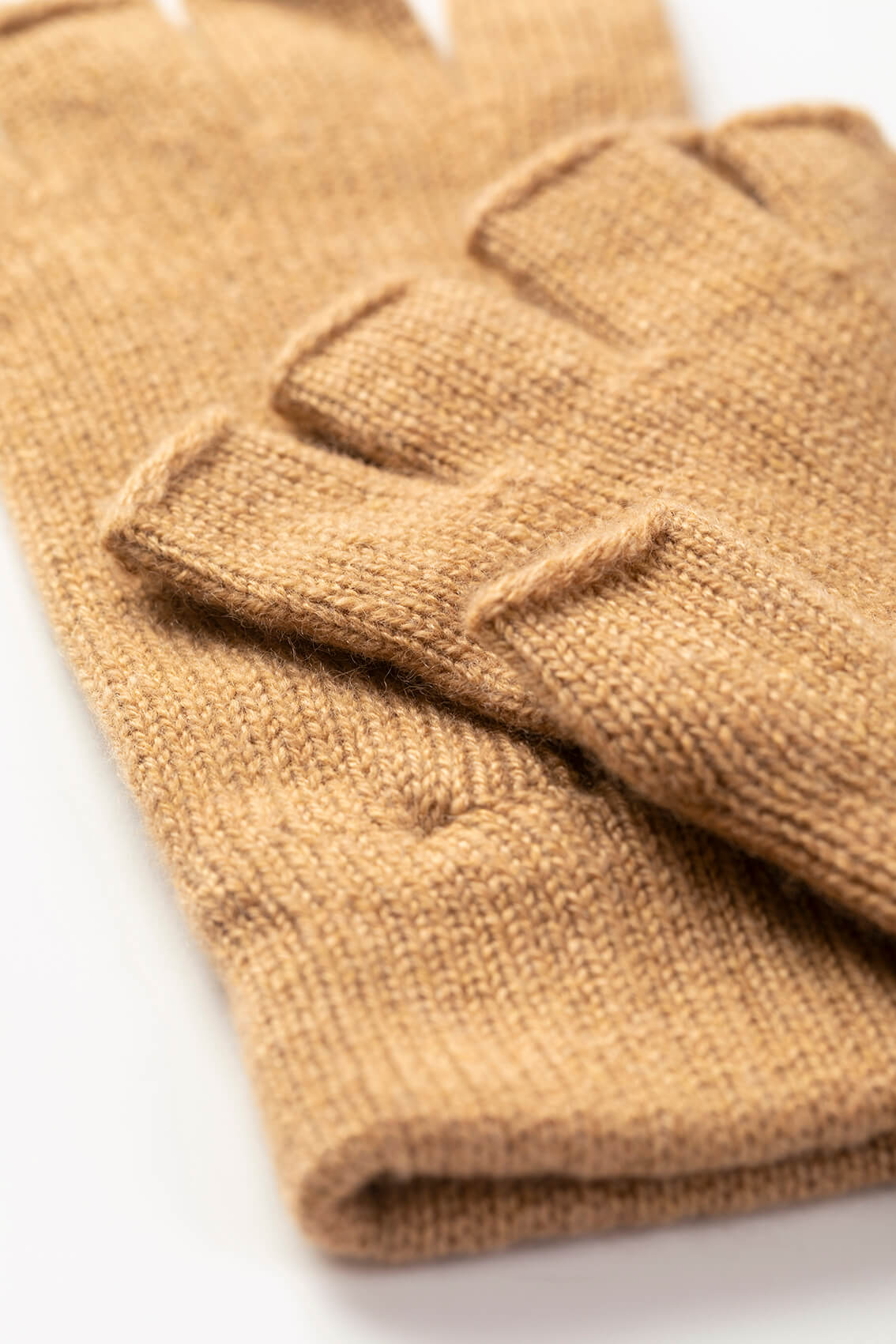 Fingerless Camel Cashmere Gloves