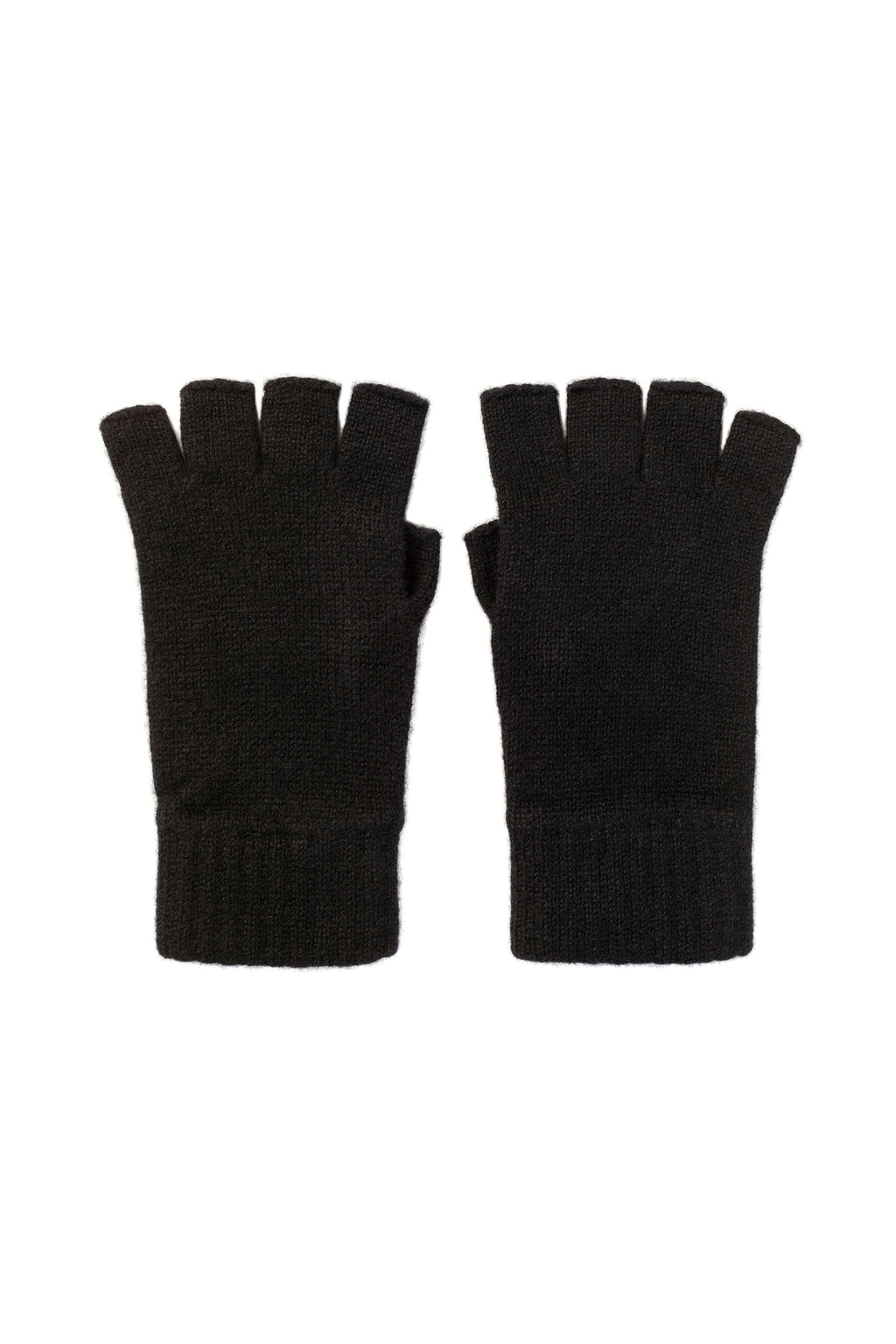Fingerless Black Cashmere Gloves