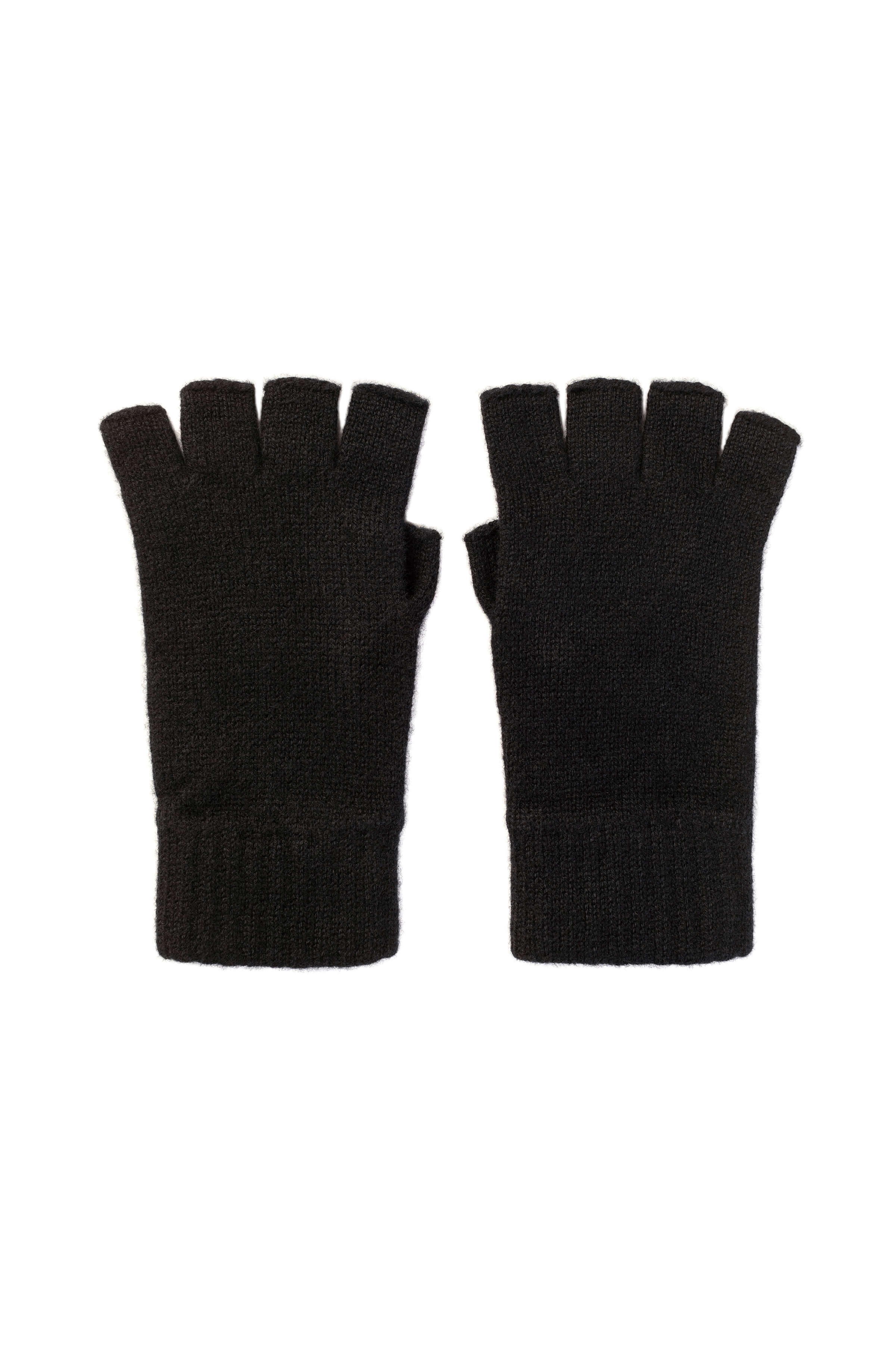 Fingerless Black Cashmere Gloves
