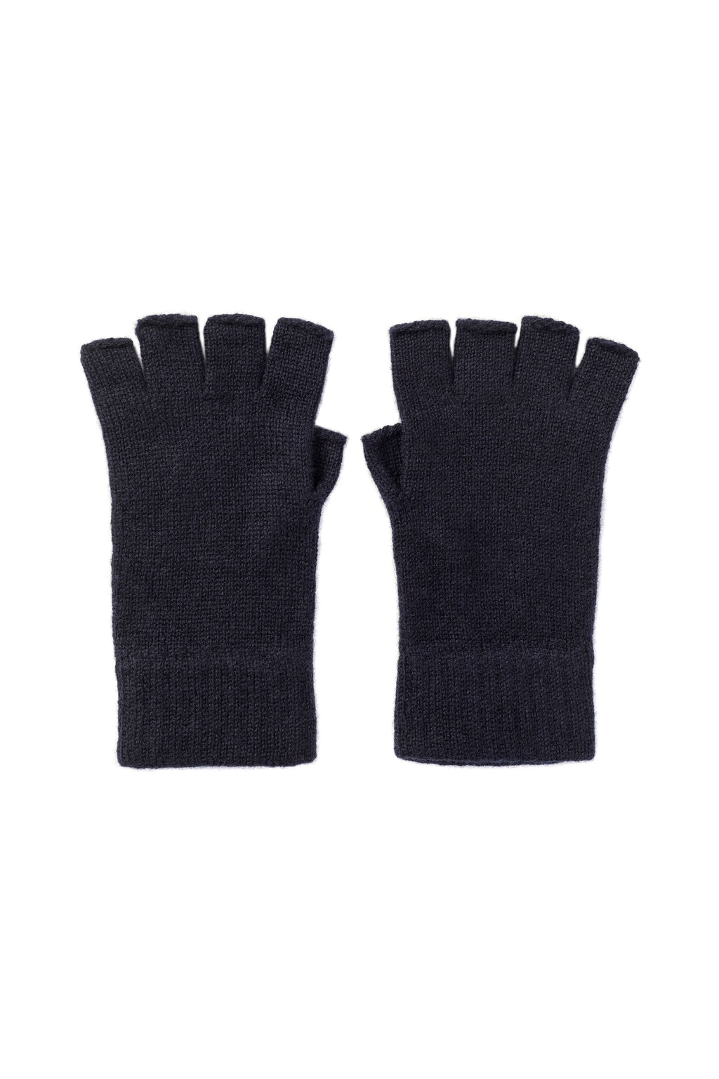 Fingerless Dark Navy Cashmere Gloves