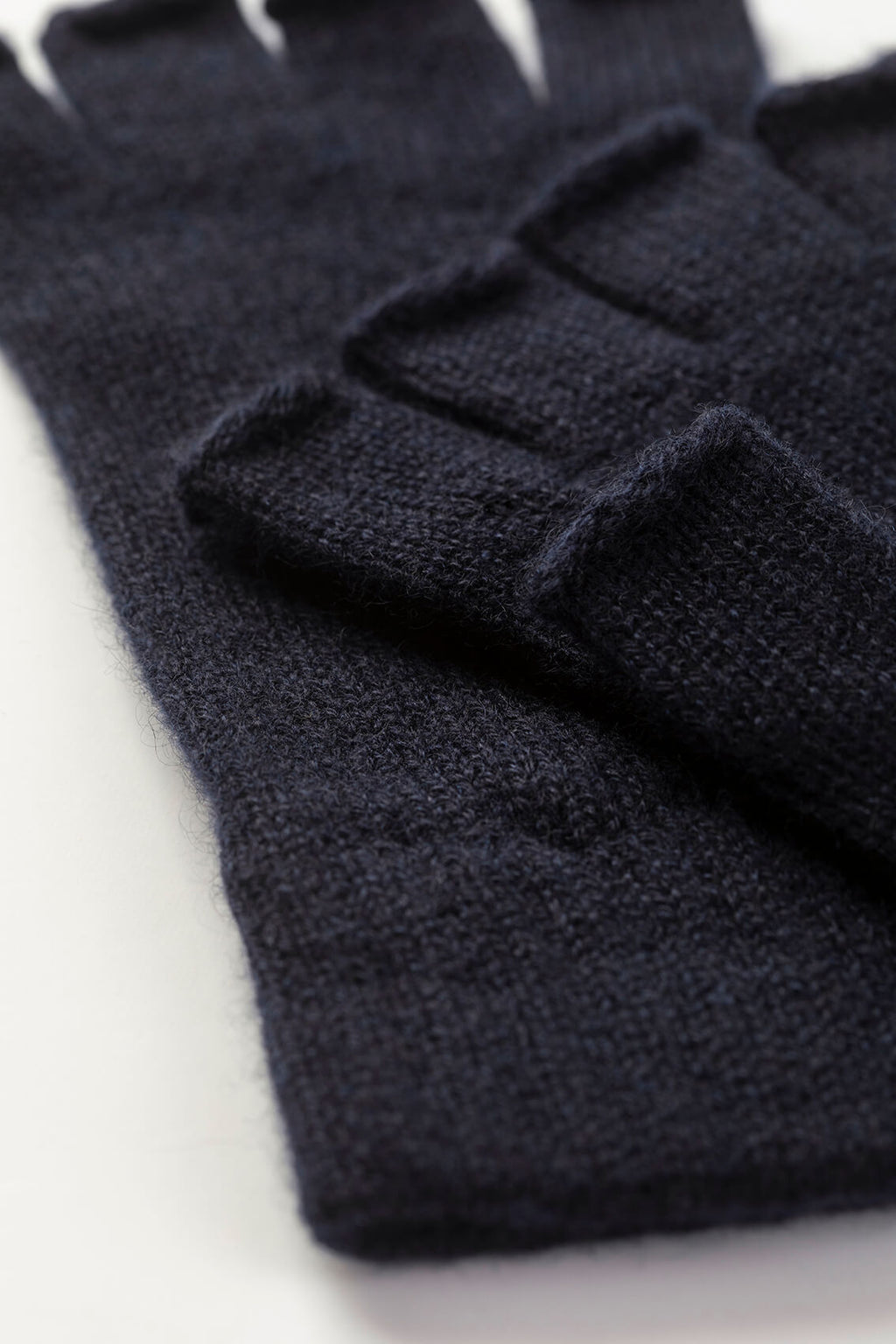 Fingerless Dark Navy Cashmere Gloves