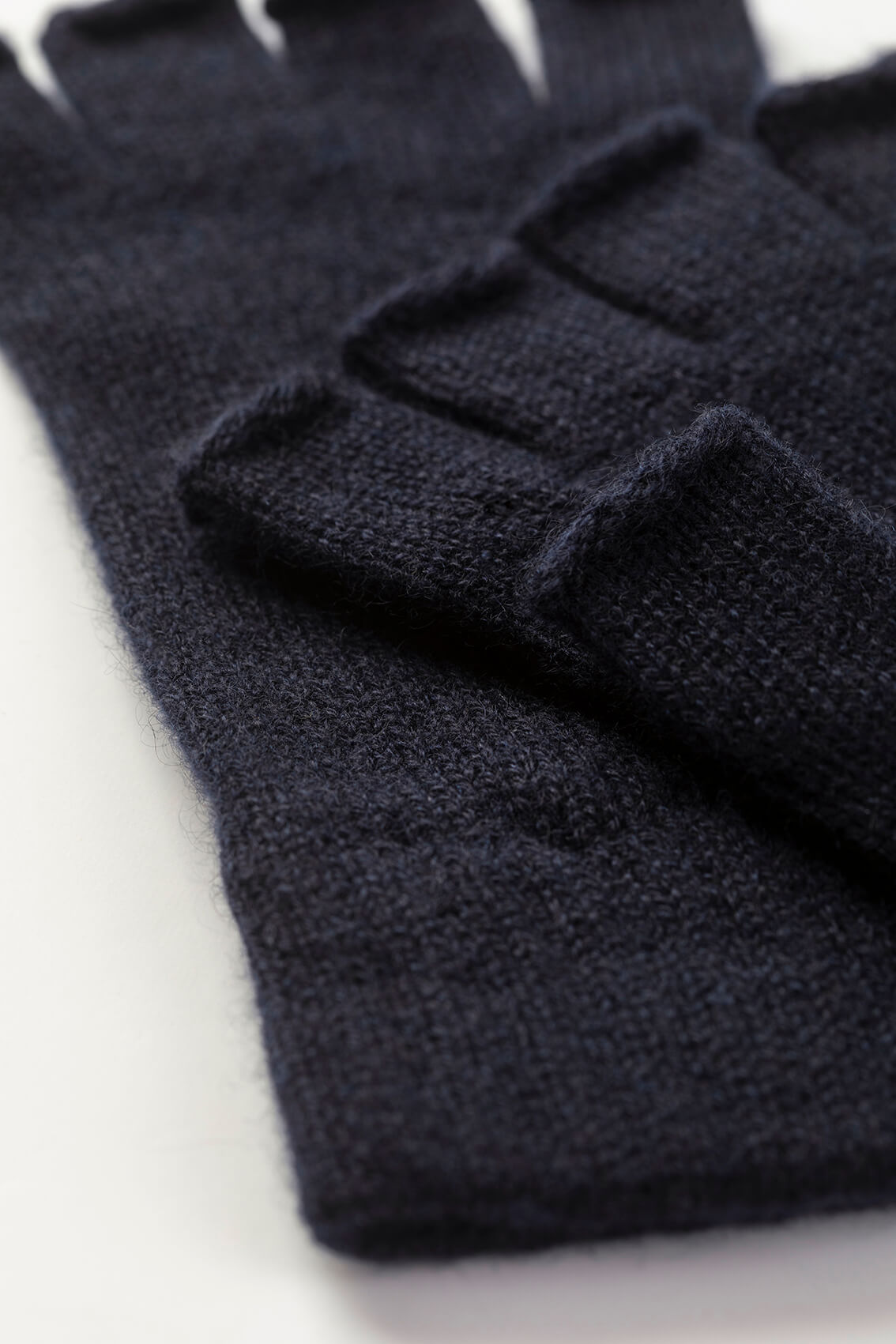 Fingerless Dark Navy Cashmere Gloves