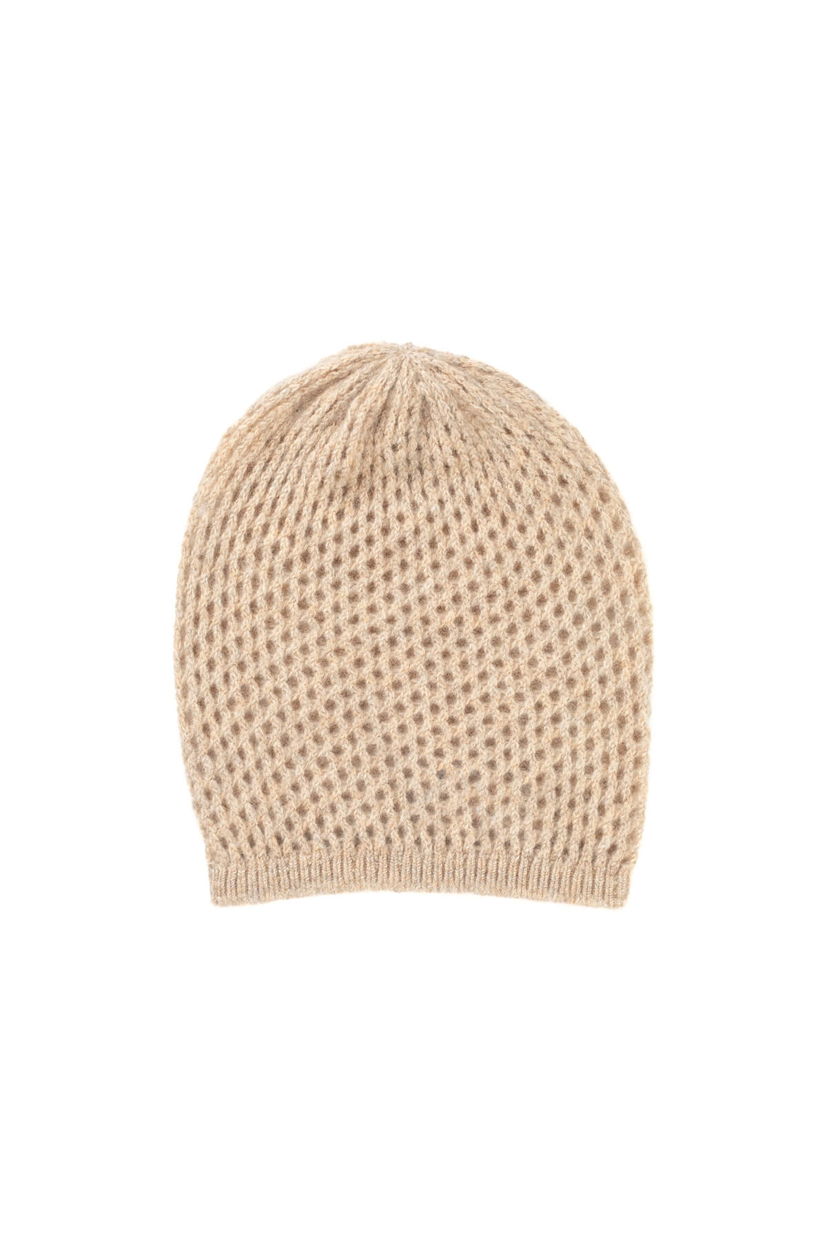 Natural Cashmere Crochet Beanie