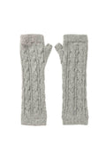 Gauzy Cable Light Grey Cashmere Wrist Warmers