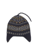 Cashmere Dark Navy Fairisle Inca Beanie