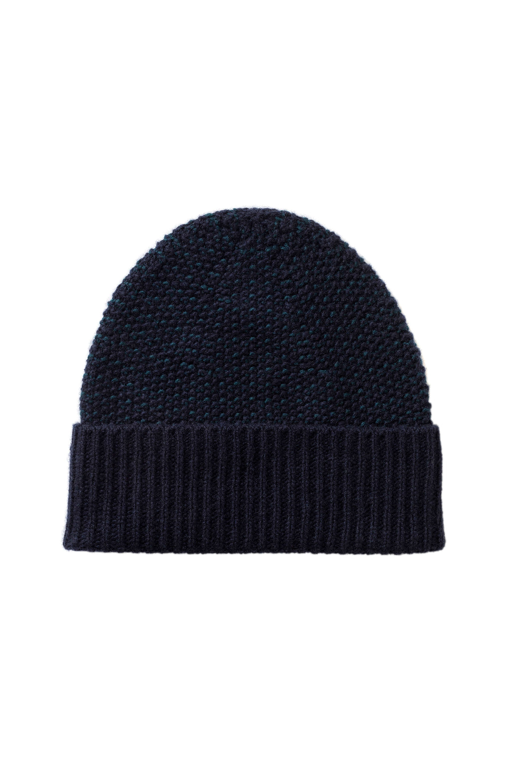 Seed Stitch Cashmere Navy Beanie