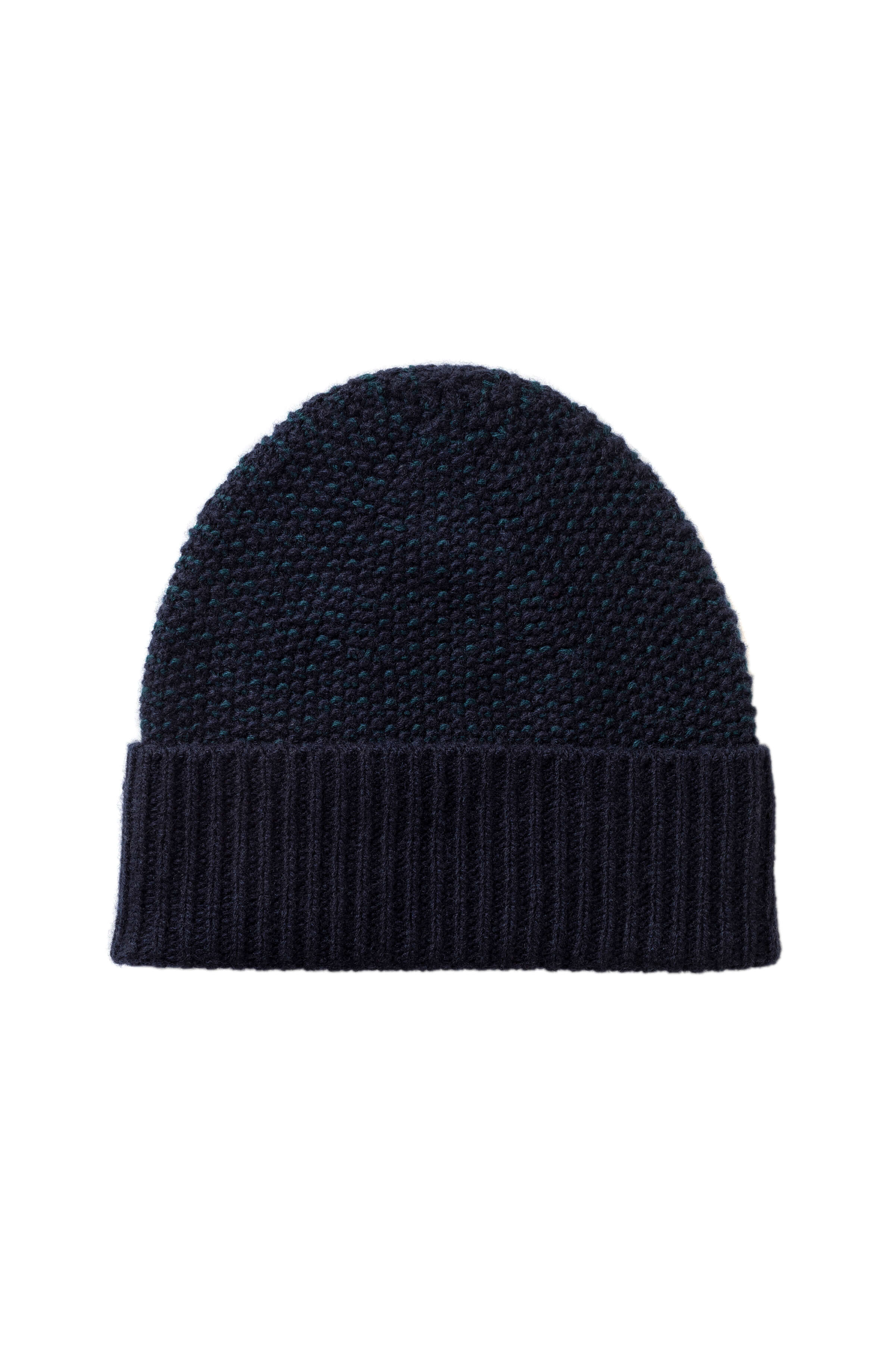 Seed Stitch Cashmere Navy Beanie
