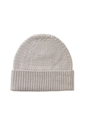 Seed Stitch Cashmere White Beanie