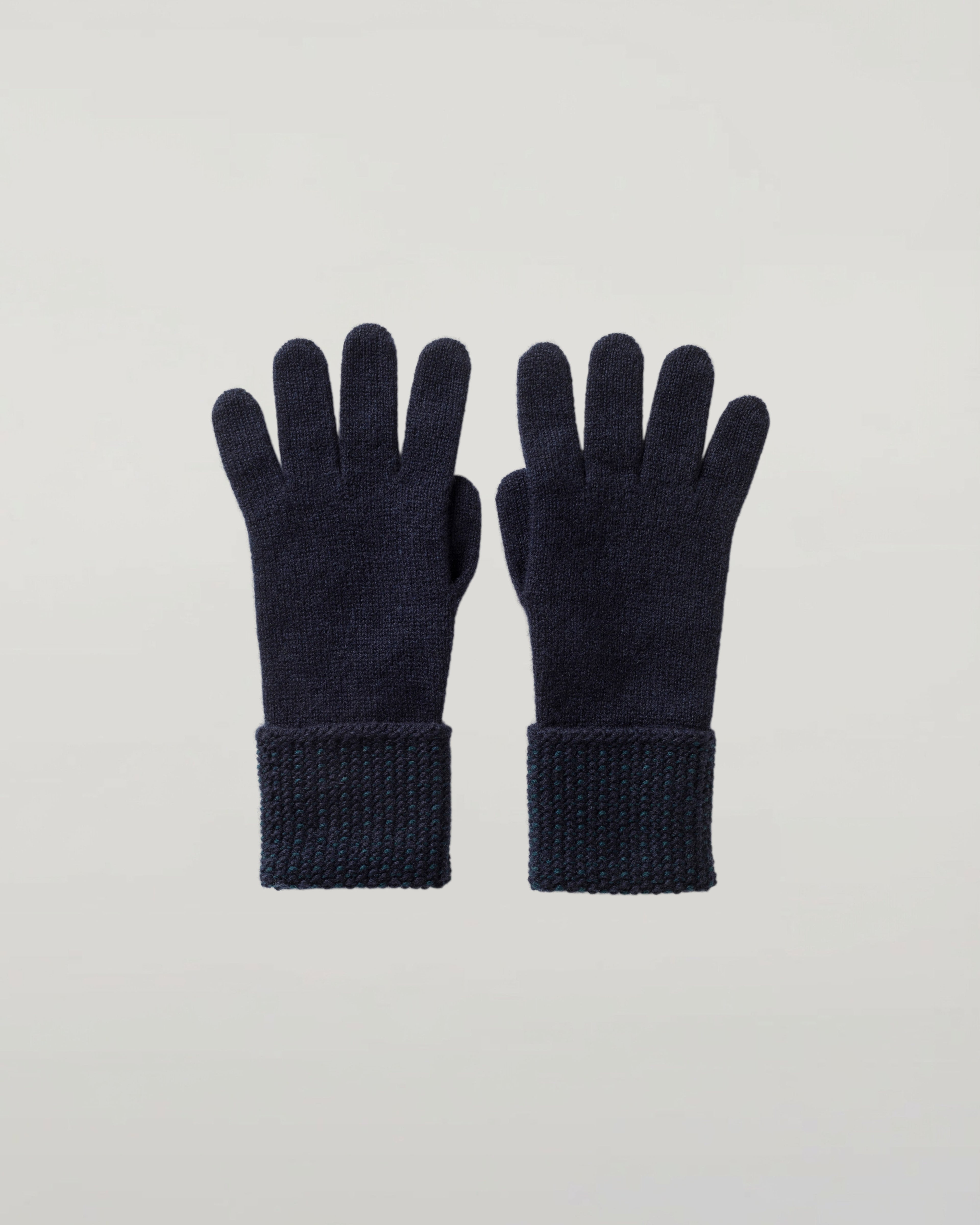 Seed Stitch Navy Cashmere Gloves
