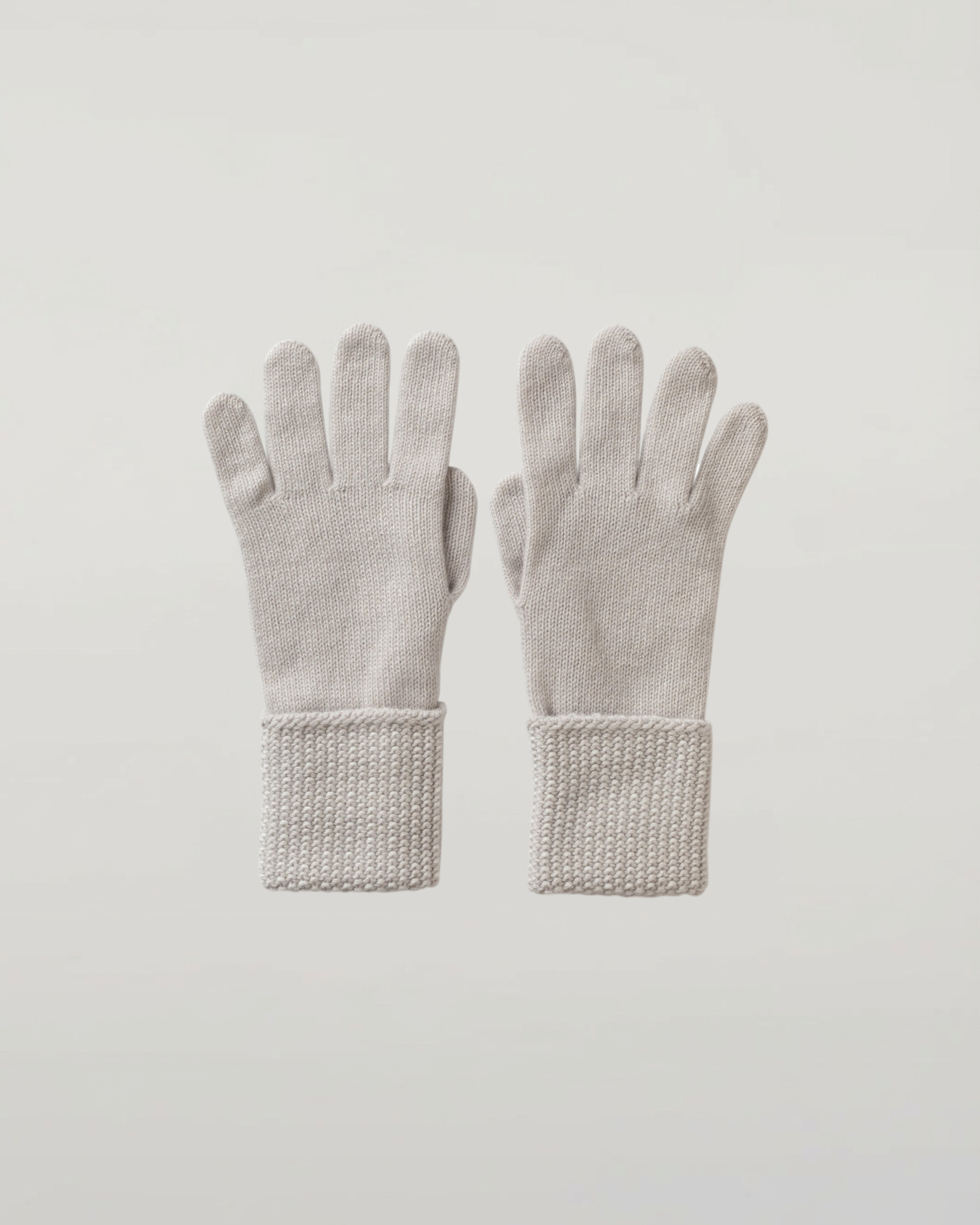 Seed Stitch White Cashmere Gloves