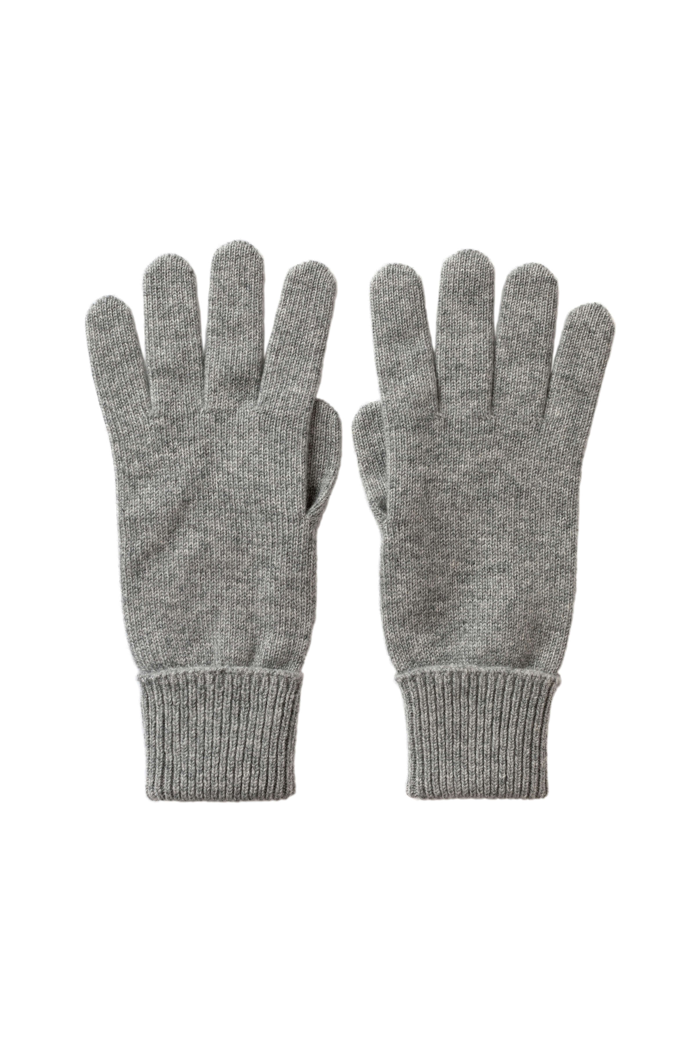 Light Grey Cashmere Gloves with Turnback Cuffs