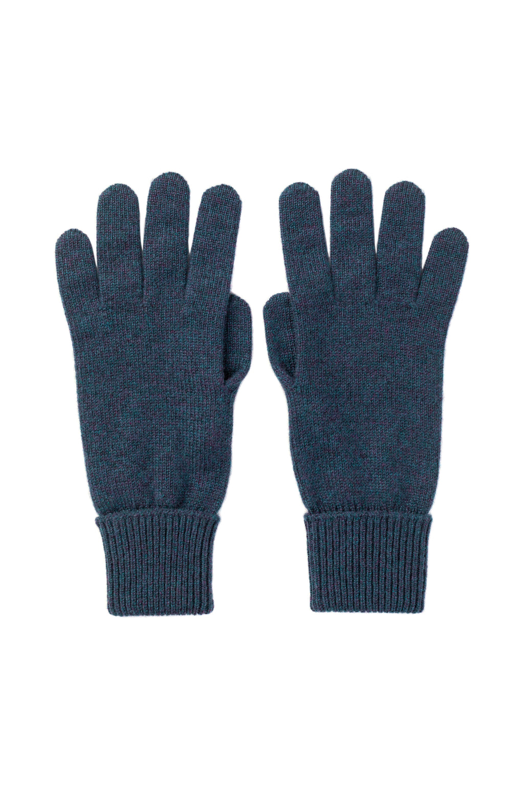 Navy Cashmere Gloves with Turnback Cuffs