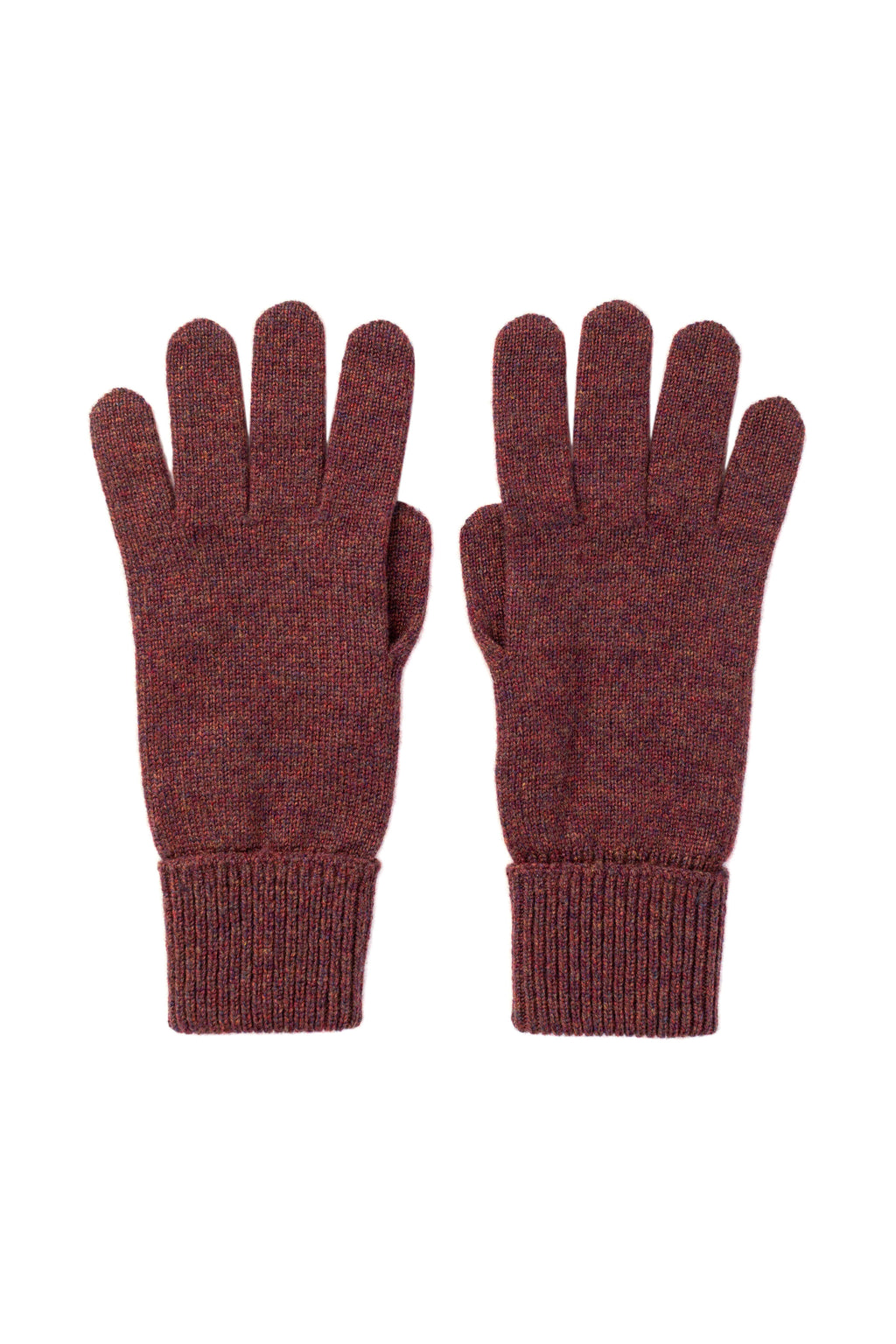 Purple Cashmere Gloves with Turnback Cuffs