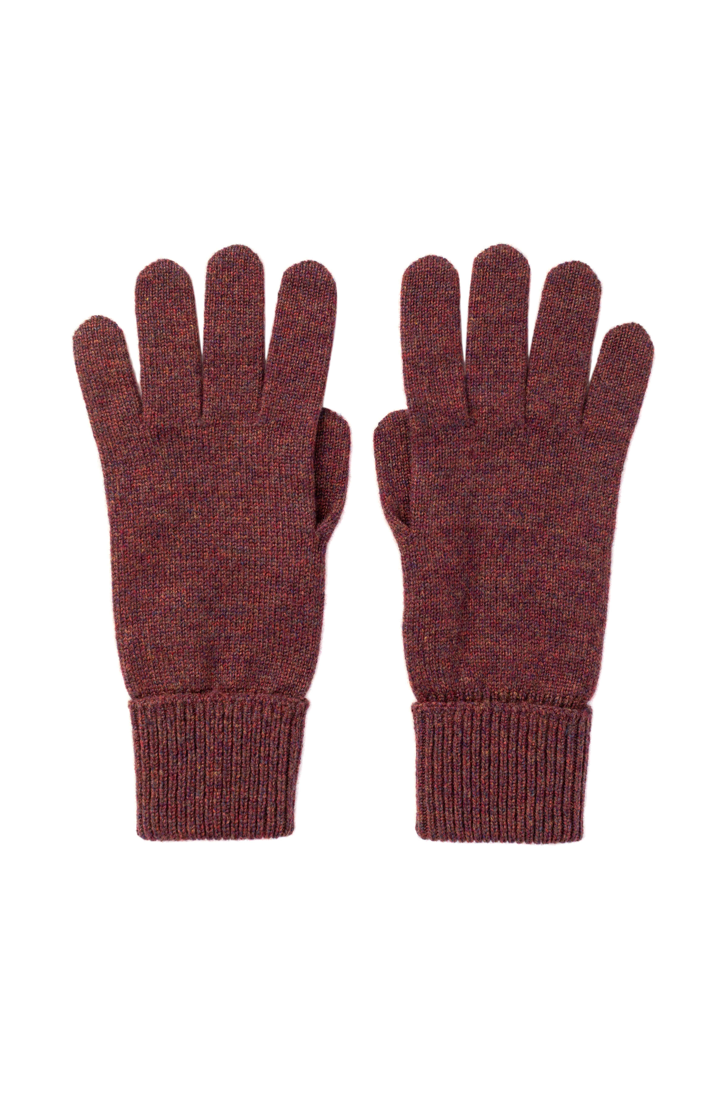 Purple Cashmere Gloves with Turnback Cuffs