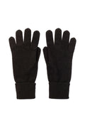 Black Cashmere Gloves with Turnback Cuffs