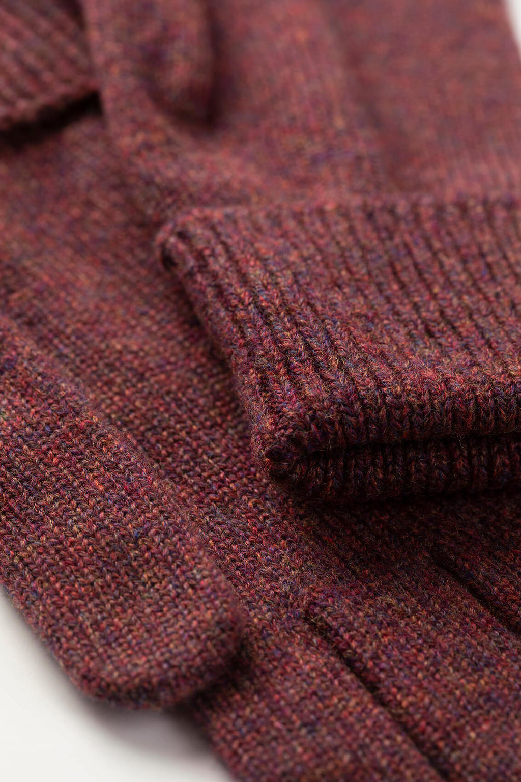 Purple Cashmere Gloves with Turnback Cuffs
