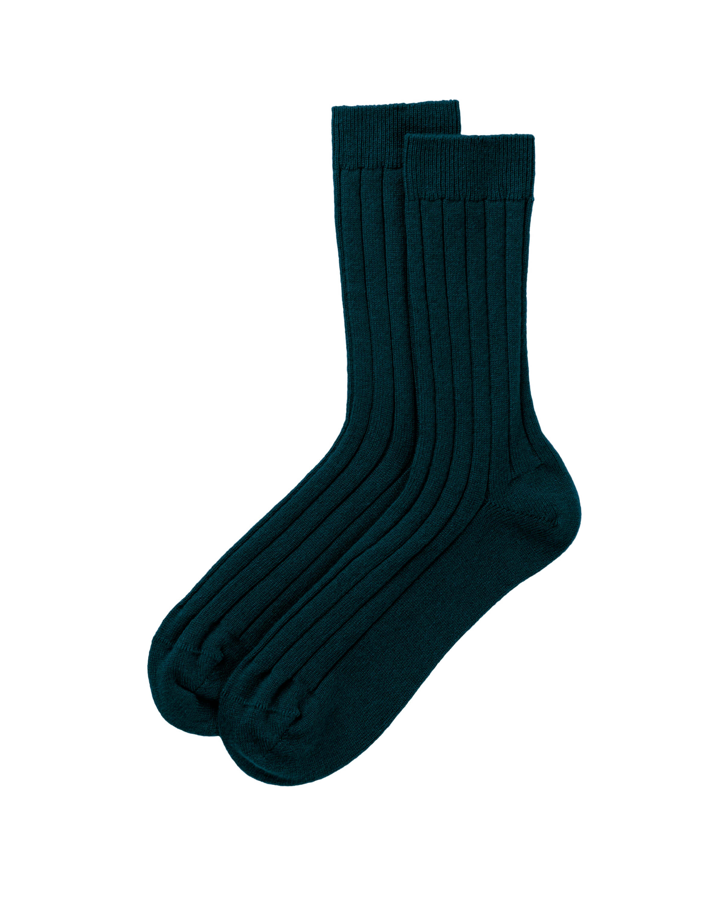 Men's Cashmere Ribbed Dark Green Socks