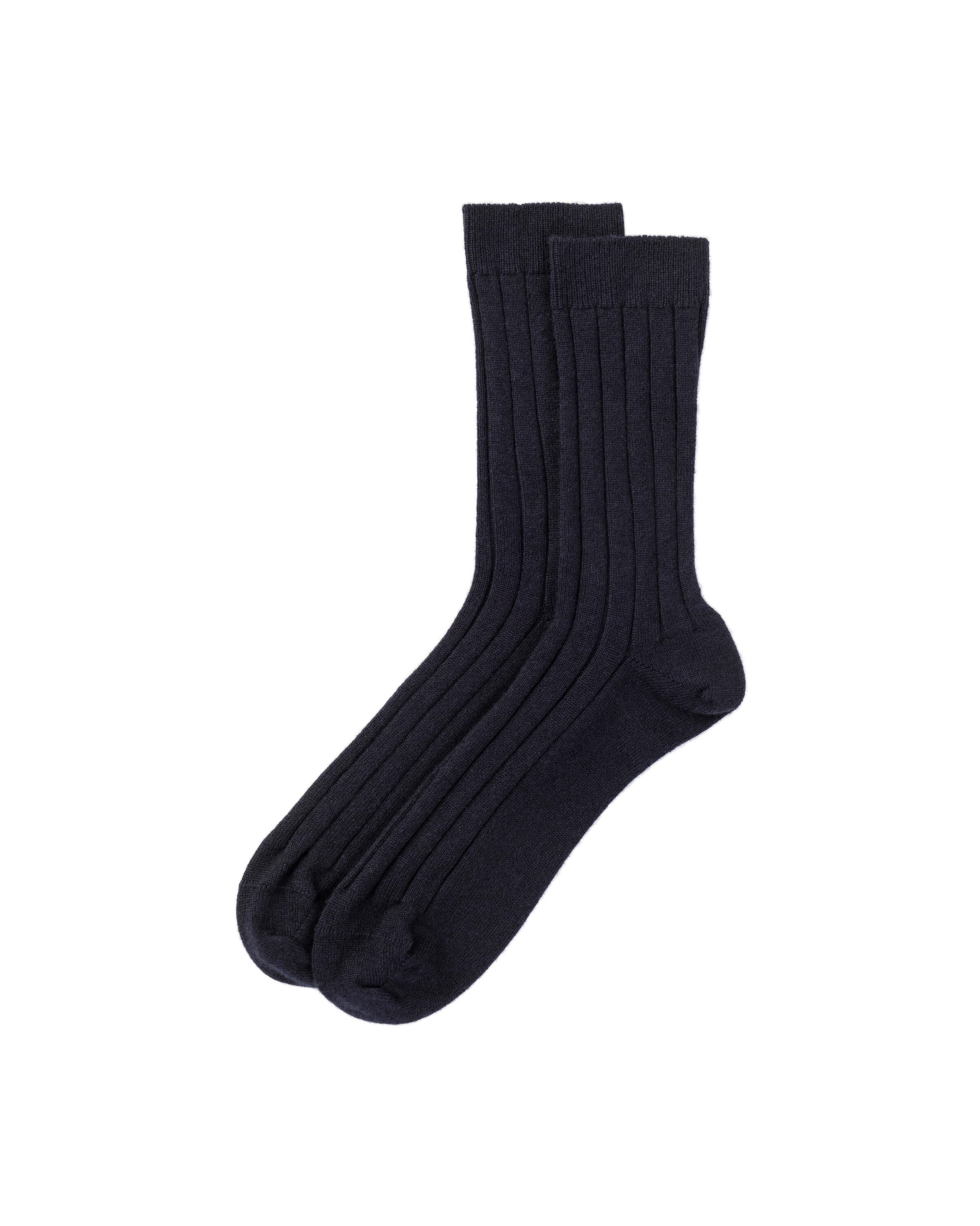 Men's Cashmere Ribbed Dark Navy Socks