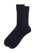 Men's Cashmere Ribbed Dark Navy Socks