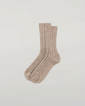 Men's Cashmere Ribbed Light Brown Socks